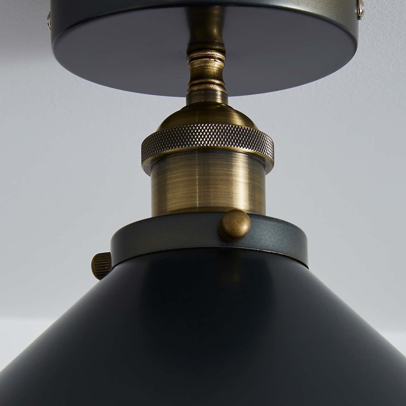 Logan Grey Industrial Semi Flush Ceiling Light