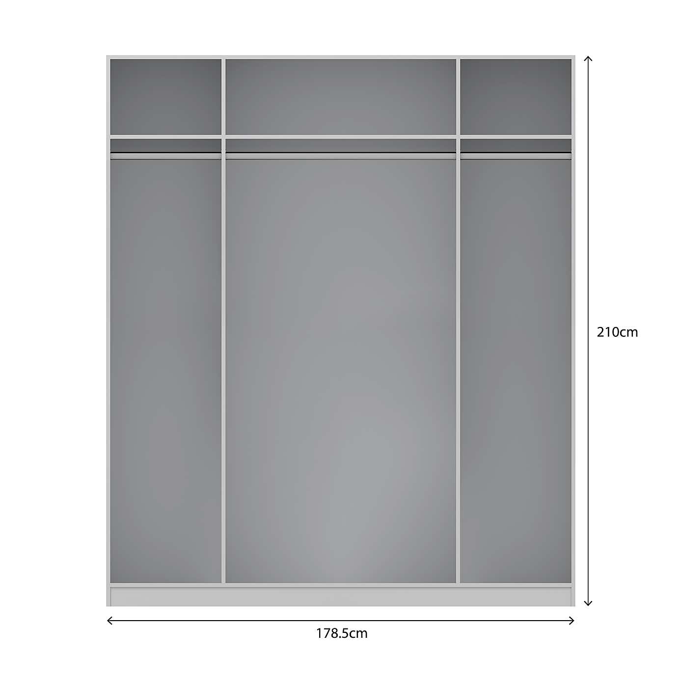 Sudbury 4 Door Wardrobe, White and Grey