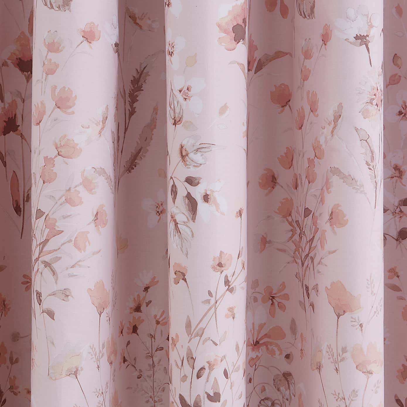 Watercoloured Floral Blackout Eyelet Curtains