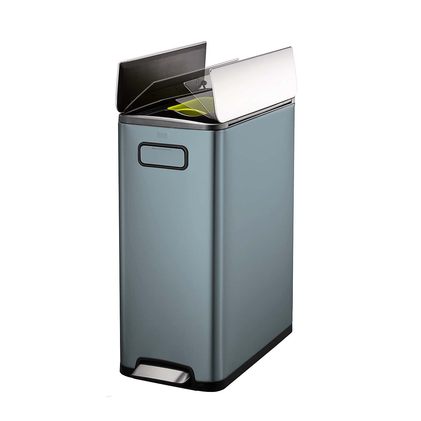 EKO Ecofly 20/20L Titanium Blue Steel Recycling Bin