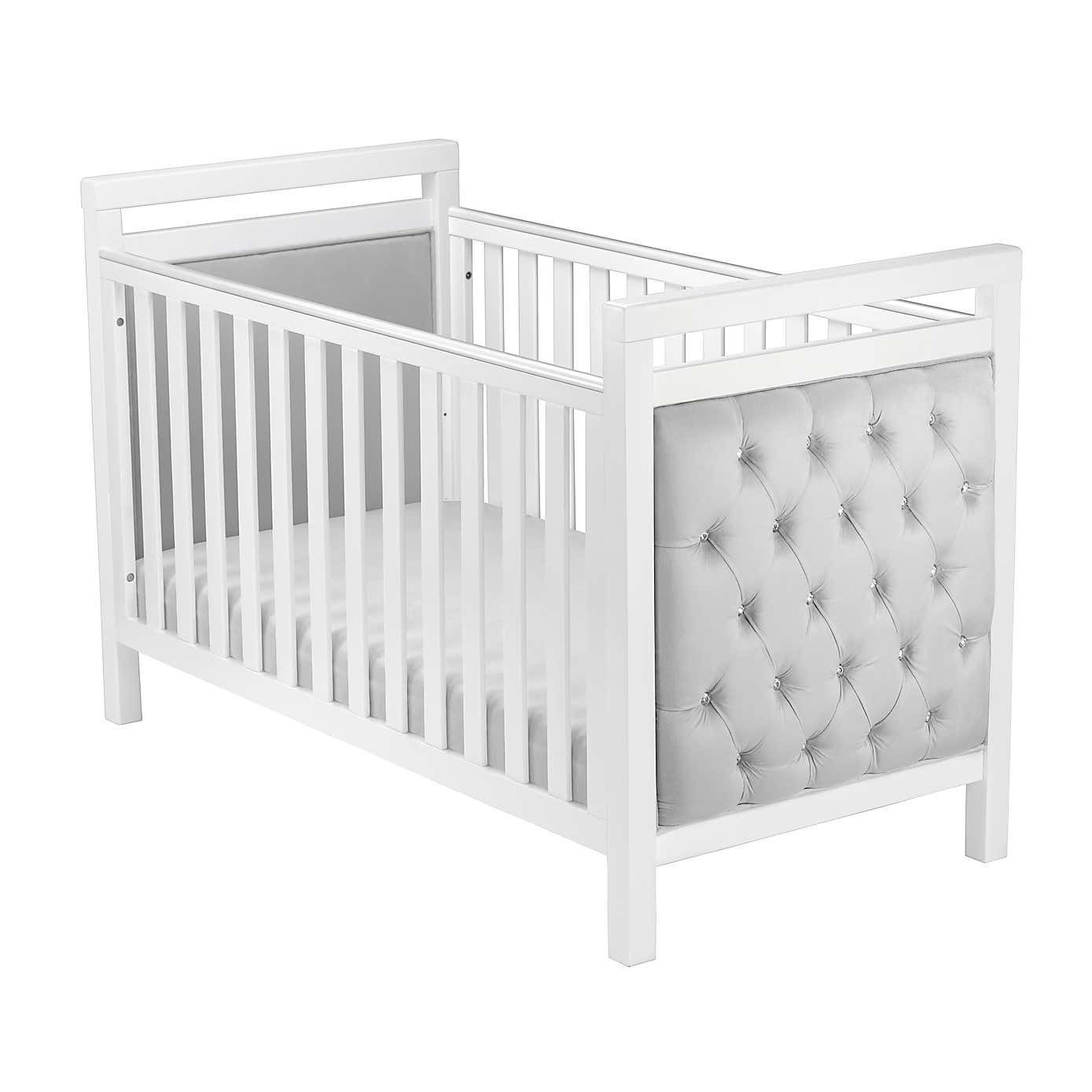 Babymore Velvet Deluxe Cot Bed, White