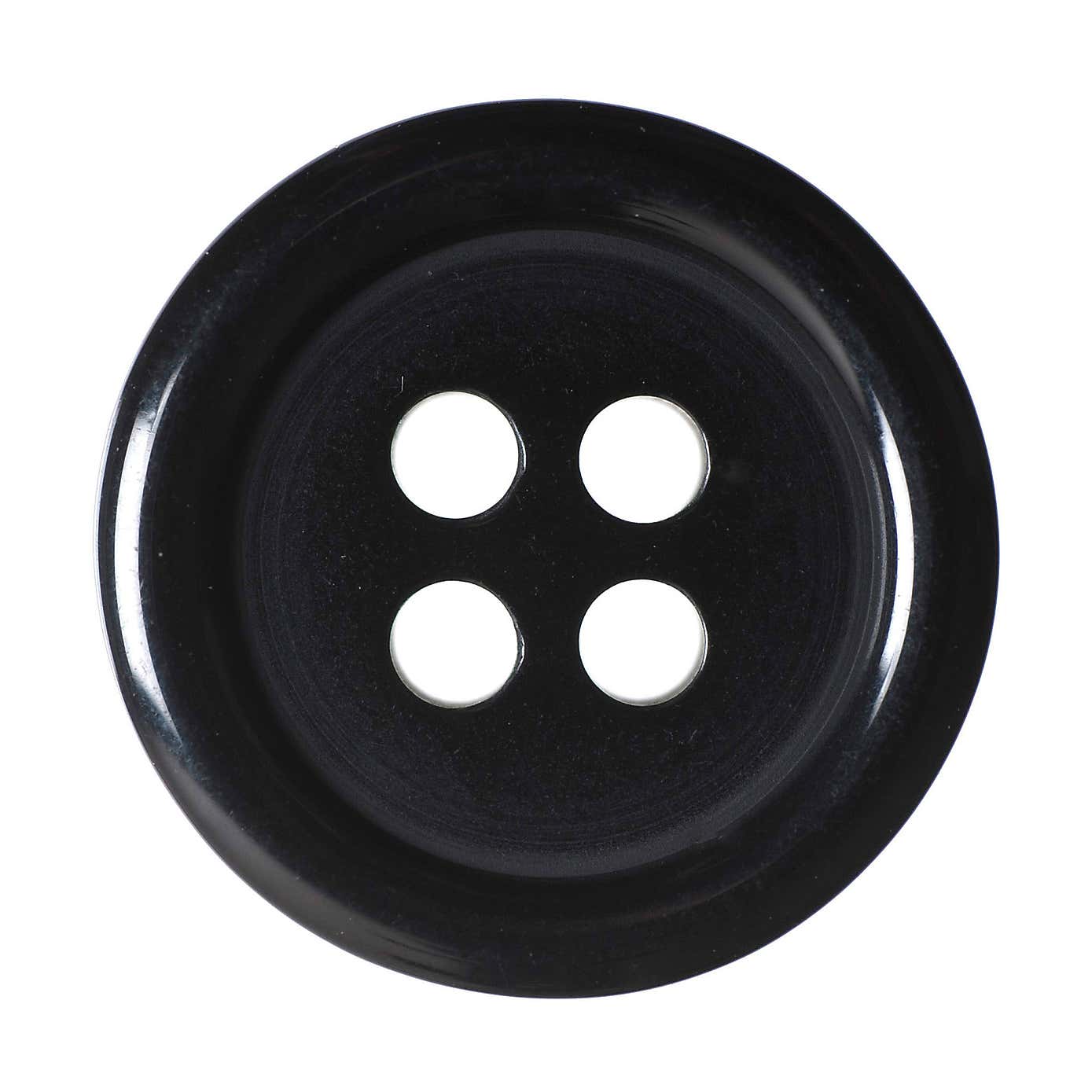 Black Round Rimmed Buttons 15mm Pack of 10
