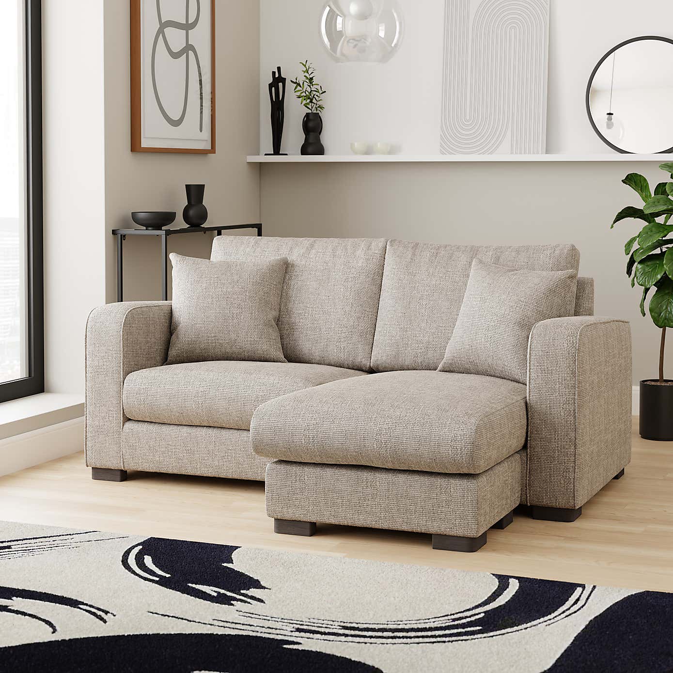 Carson Small Chunky Chenille Corner Chaise