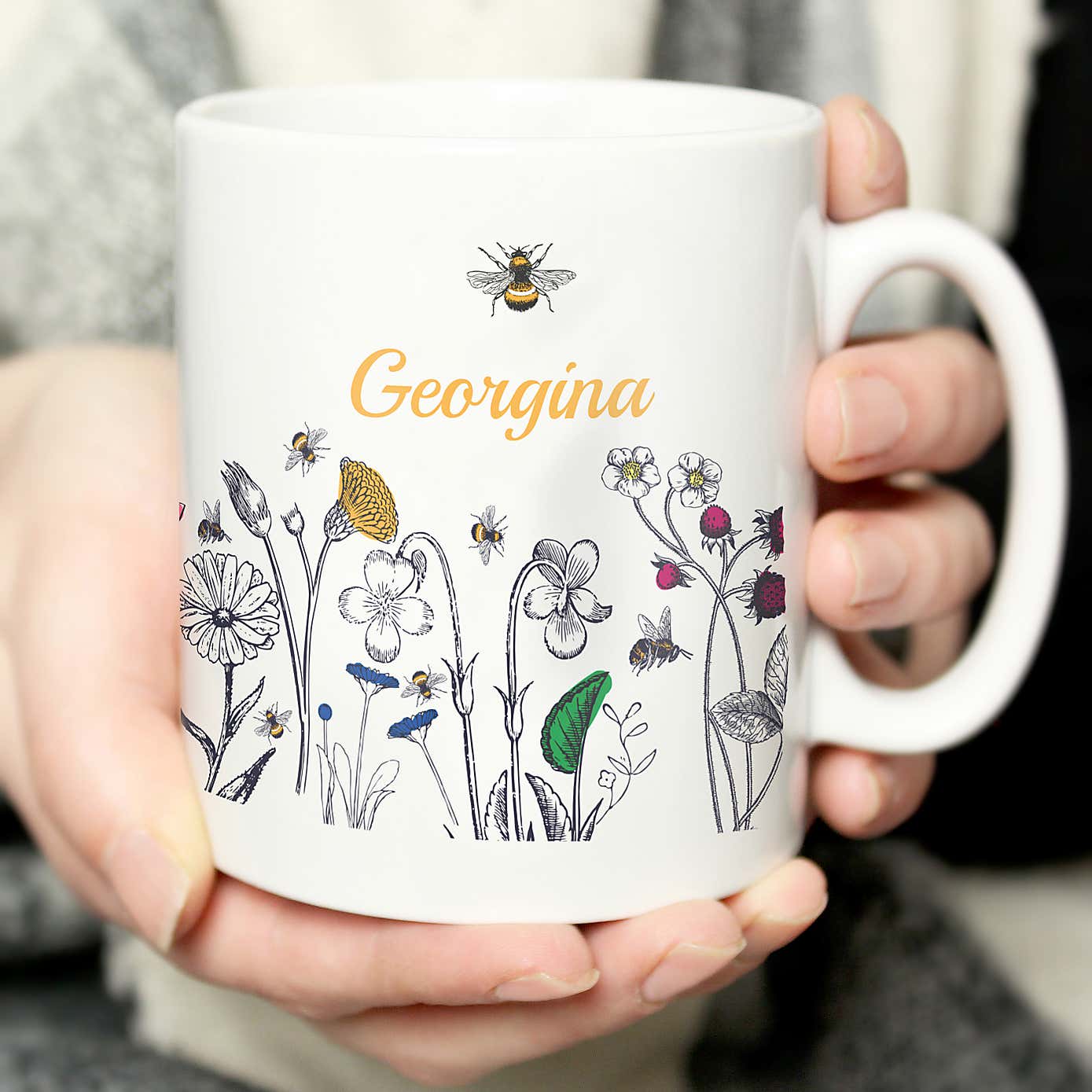 Personalised Wild Flowers Mug