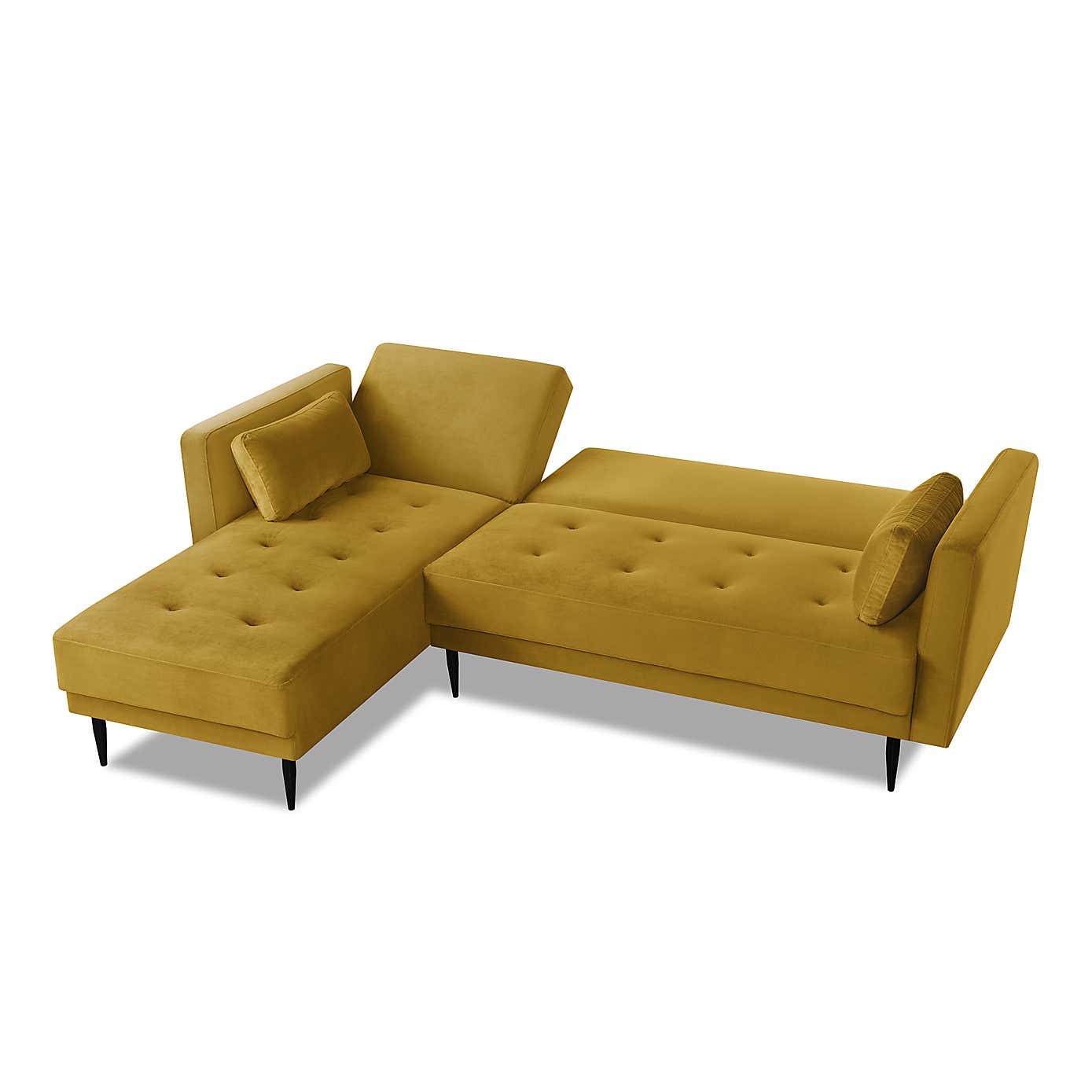Selma Velvet Corner Double Sofa Bed