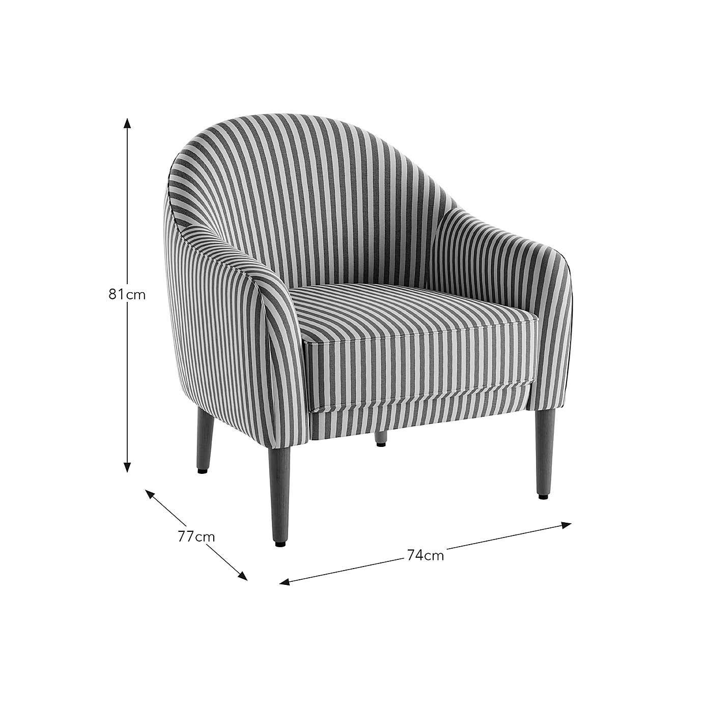 Kaspar Woven Linford Stripe Tub Chair