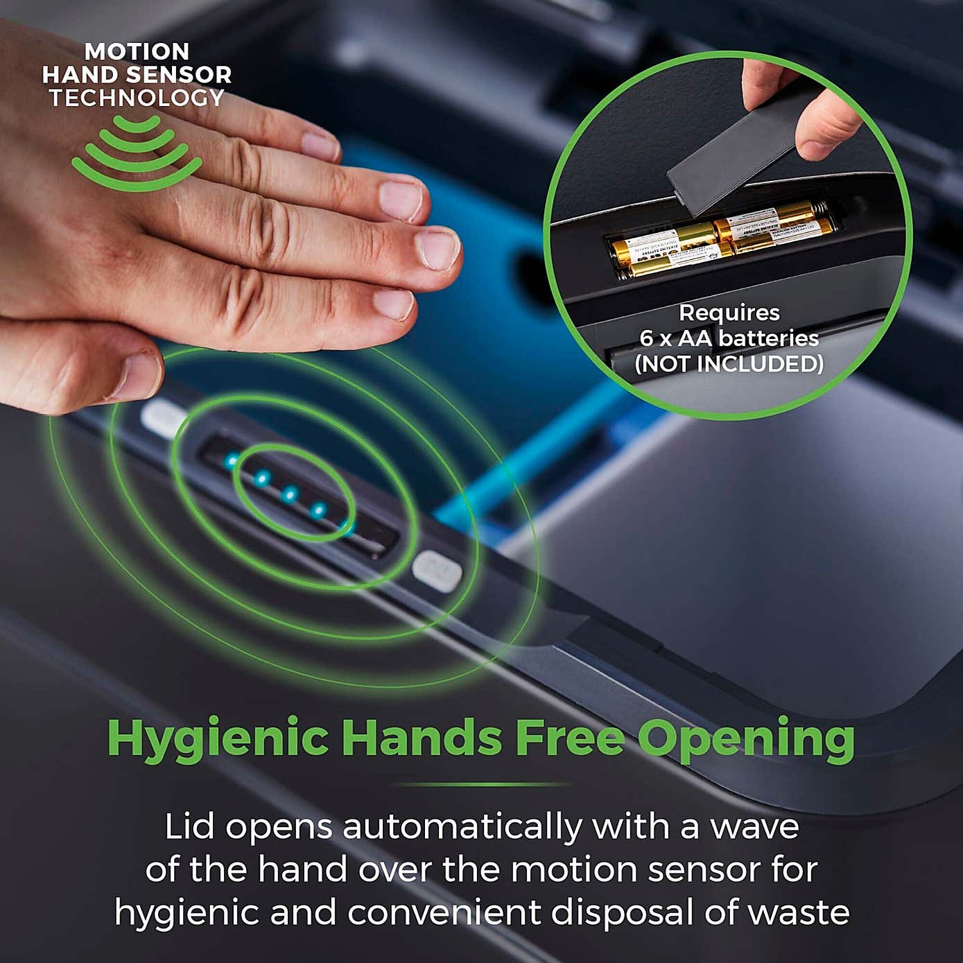 Tower 50L Ozone Recycling Sensor Bin