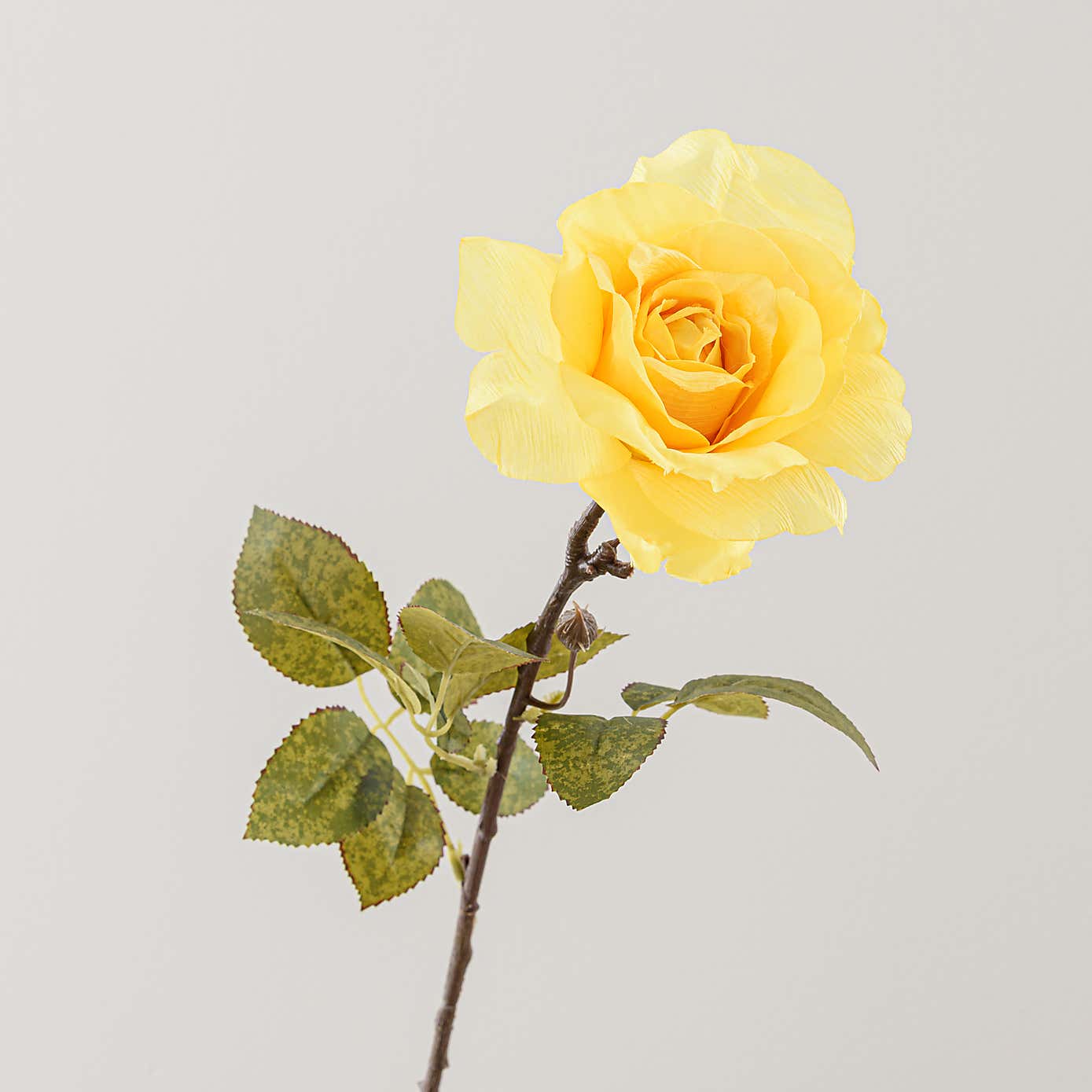 Artificial Rose Stem, Yellow 80cm