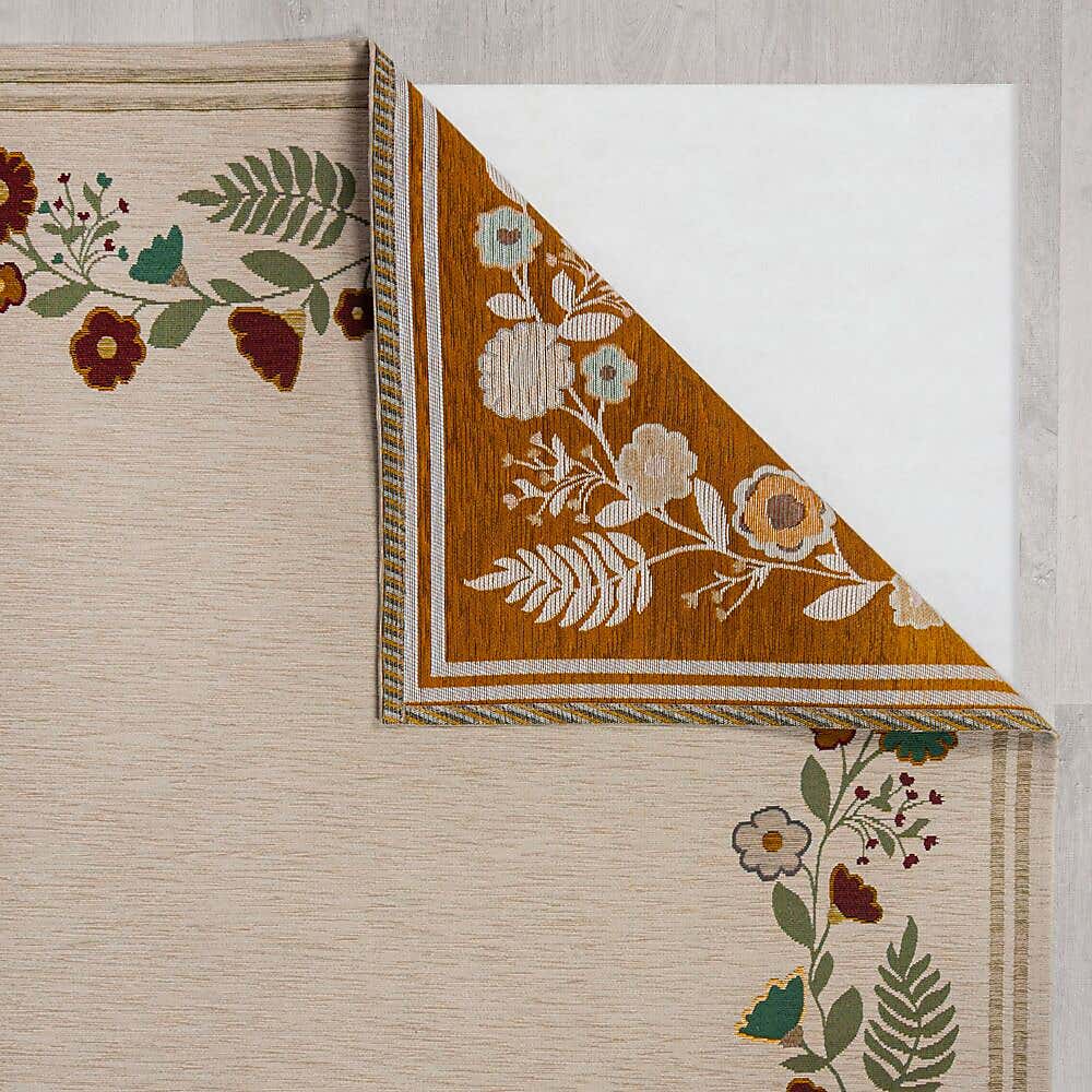 Camellia Floral Border Rug