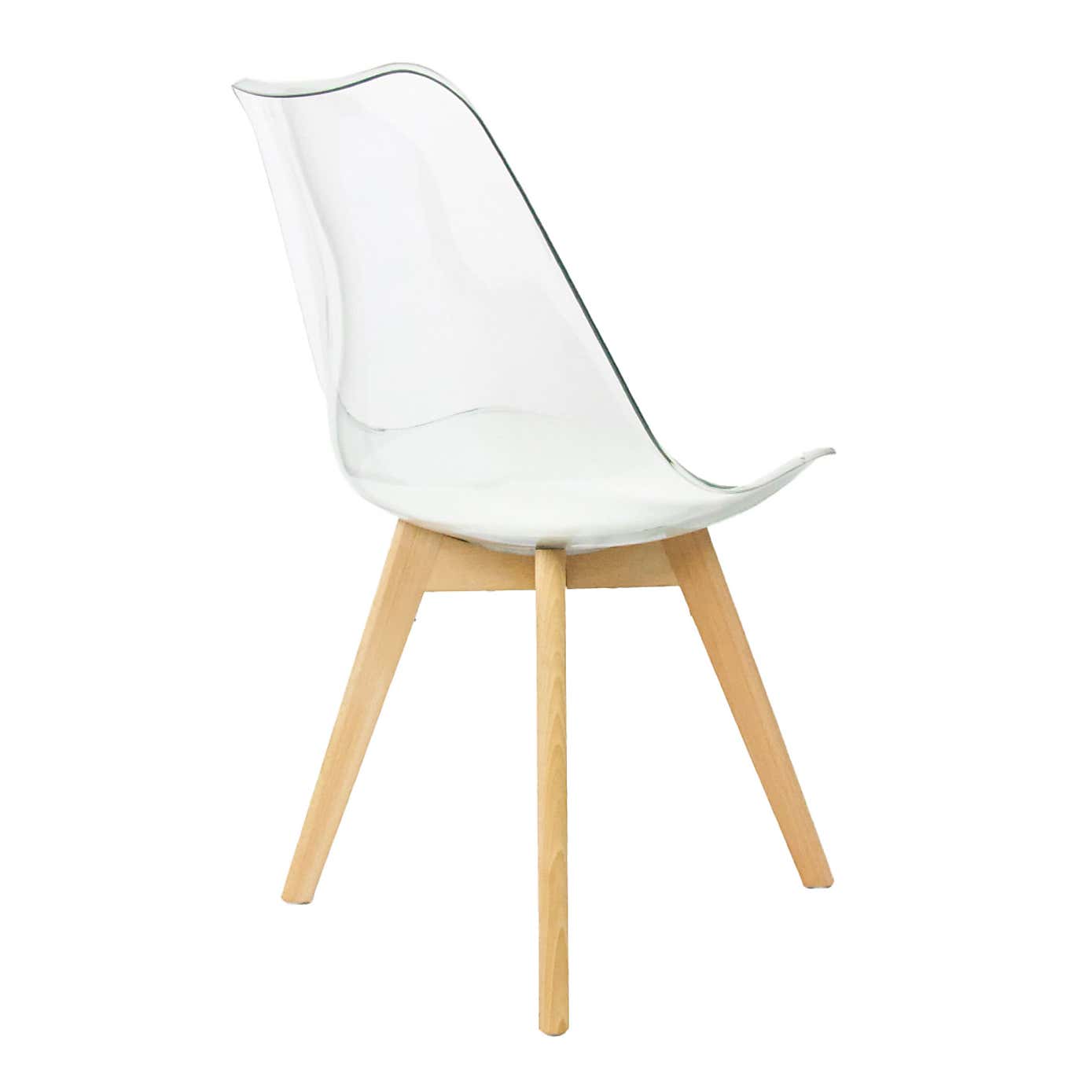 Fusion Living Soho Clear Plastic Dining Chair with Squared Legs