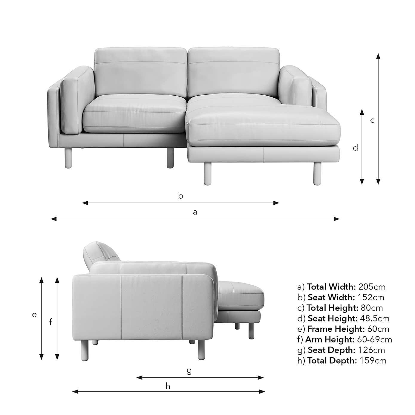Newton Classic Leather Corner Chaise Sofa