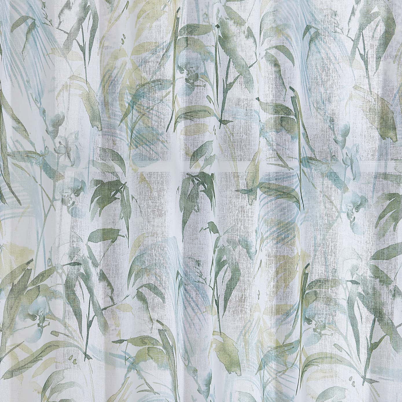Tropical Leaf Hidden Tab Top Single Voile Panel