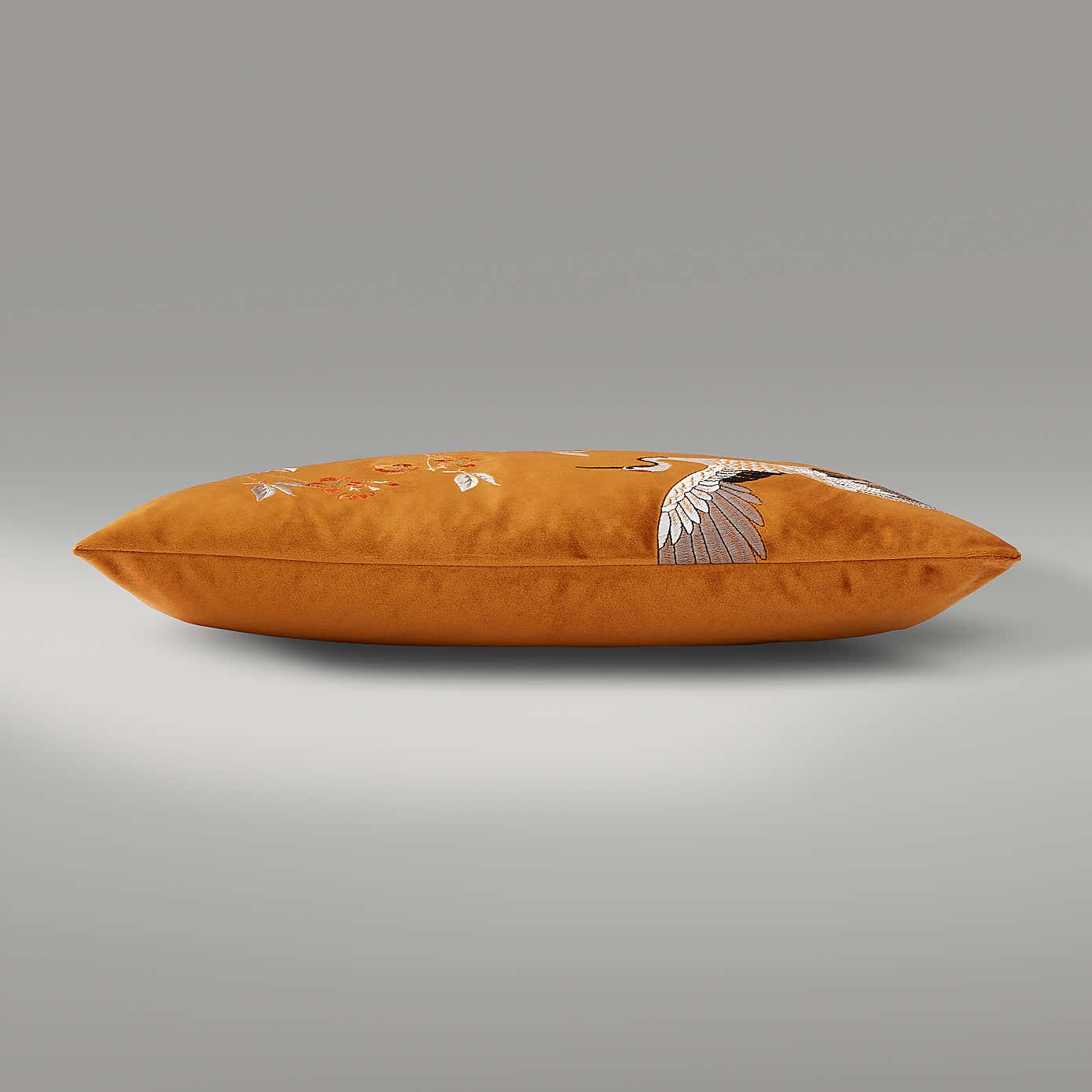 Embroidered Crane Cushion Cover