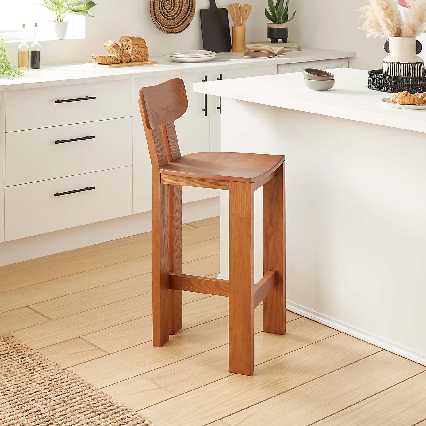 Cairo Stained Ash Counter Height Bar Stool