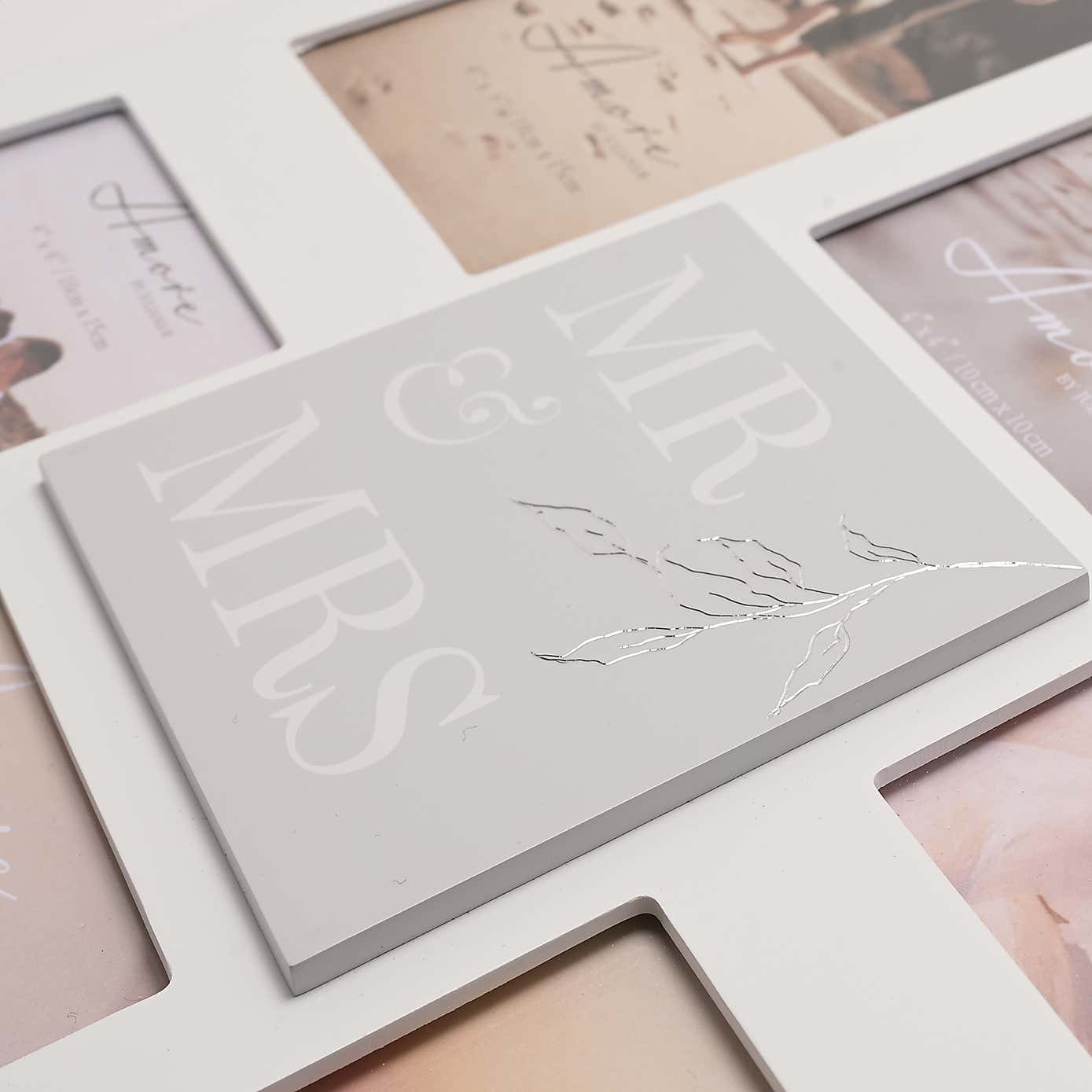 Amore Multi Aperture Mr & Mrs Photo Frame