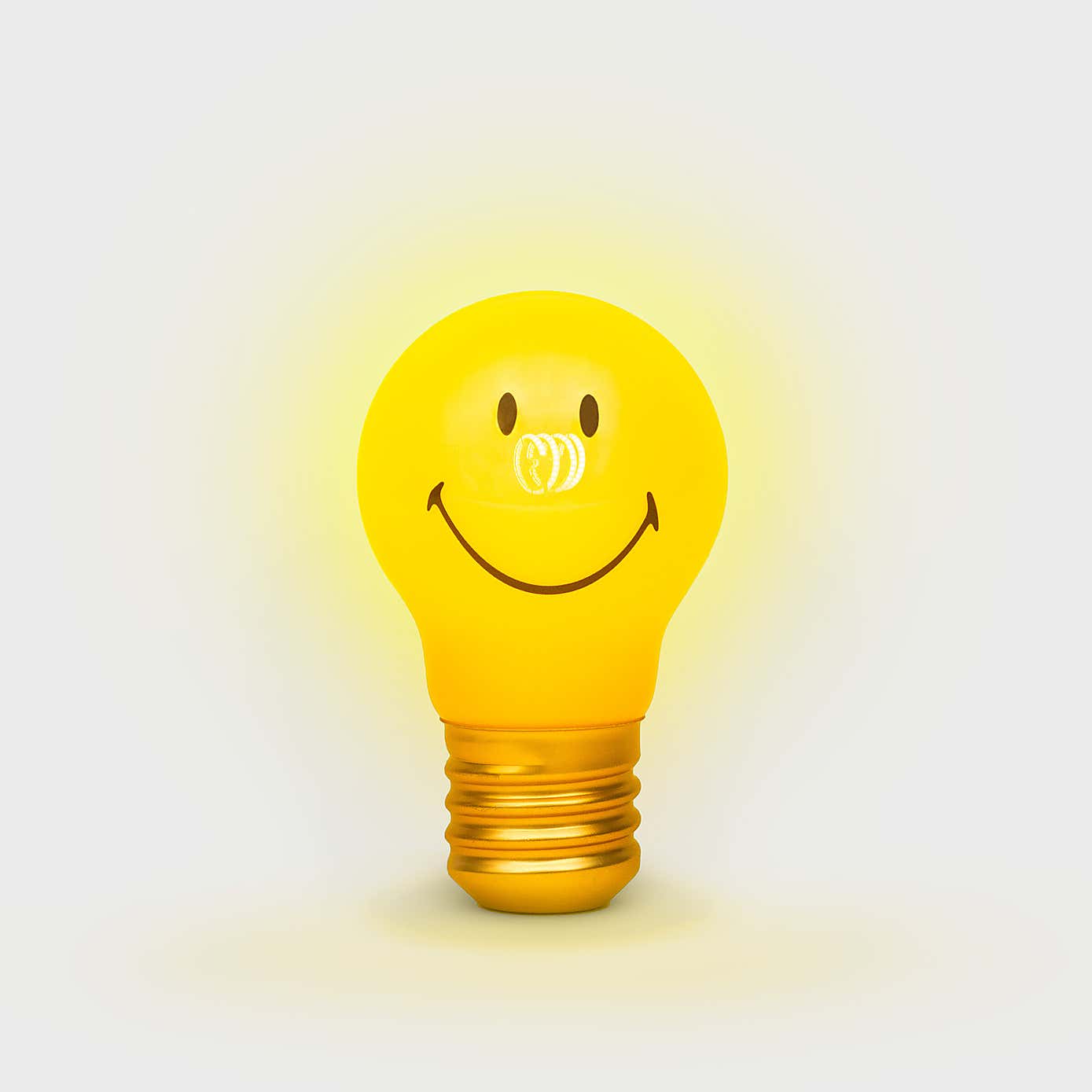 Cordless Rechargeable Smiley Lightbulb Shaped Night Light