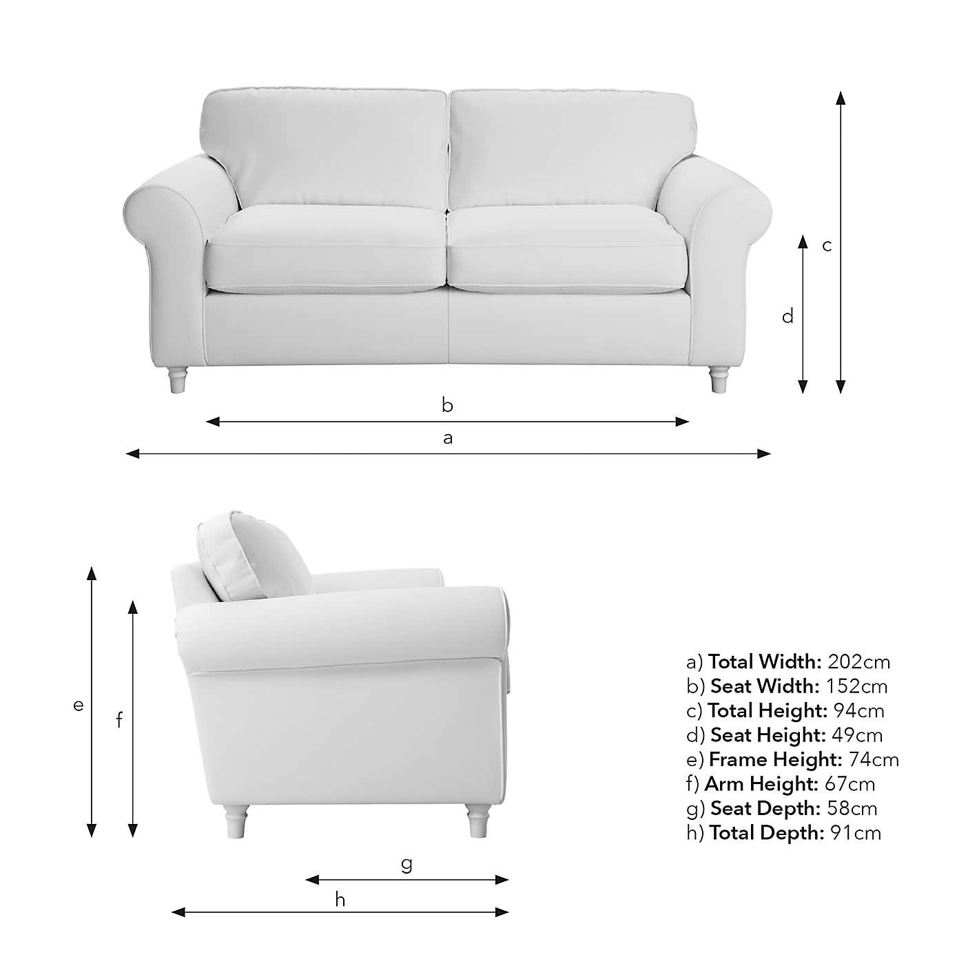 Flori 3 Seater Sofa, Tonal Plush Chenille