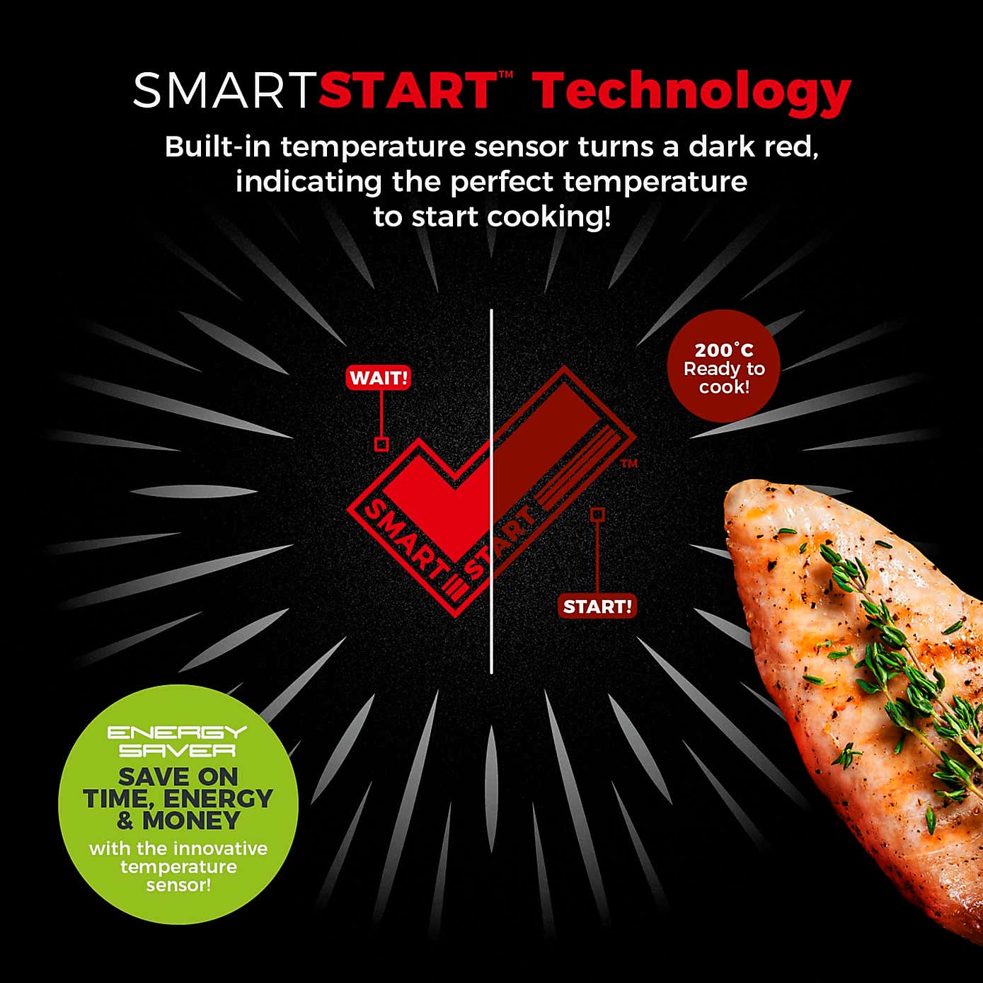 Tower Smart Start Non-Stick Forged Aluminium Frying Pan, 30cm