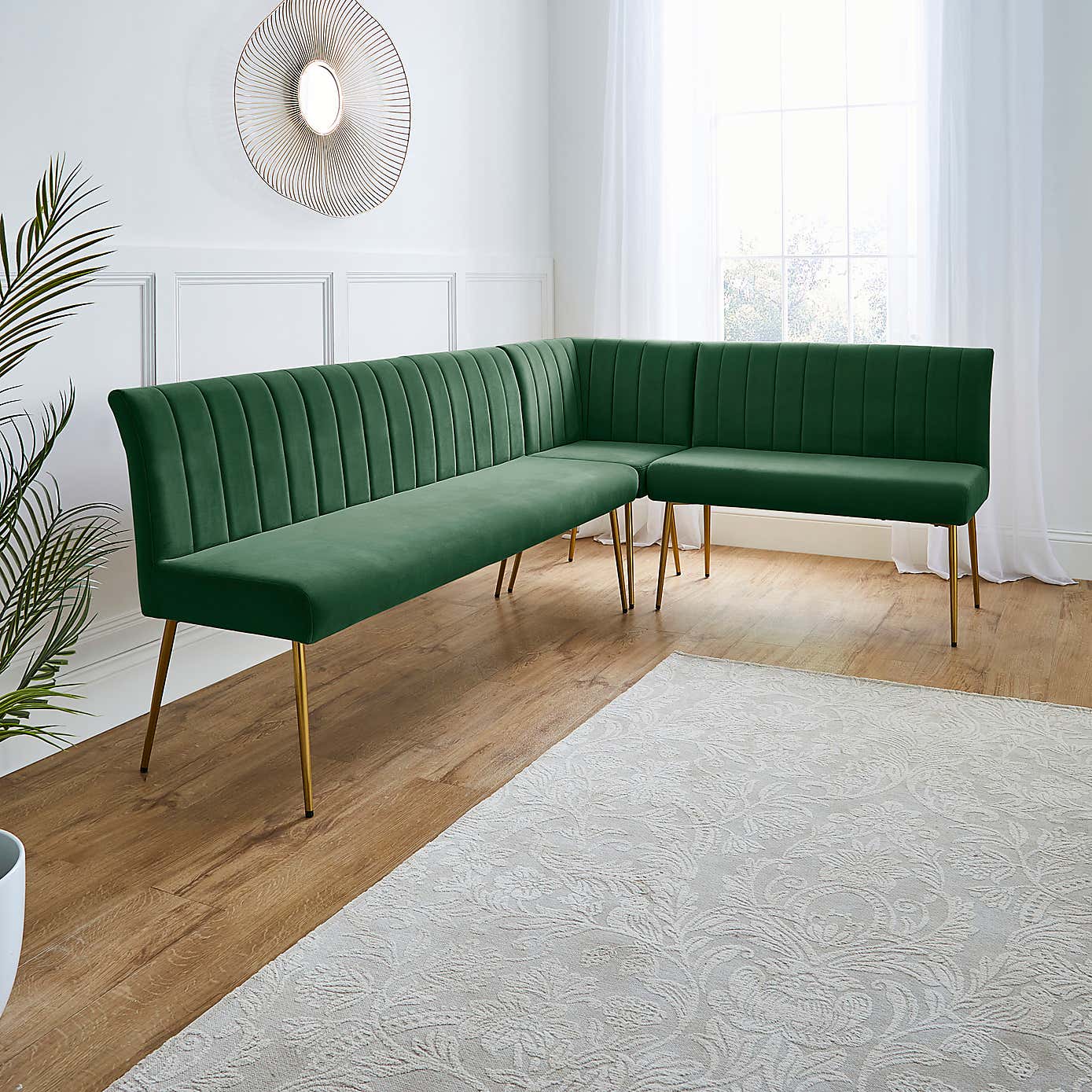 Kendall Velvet Corner Bench