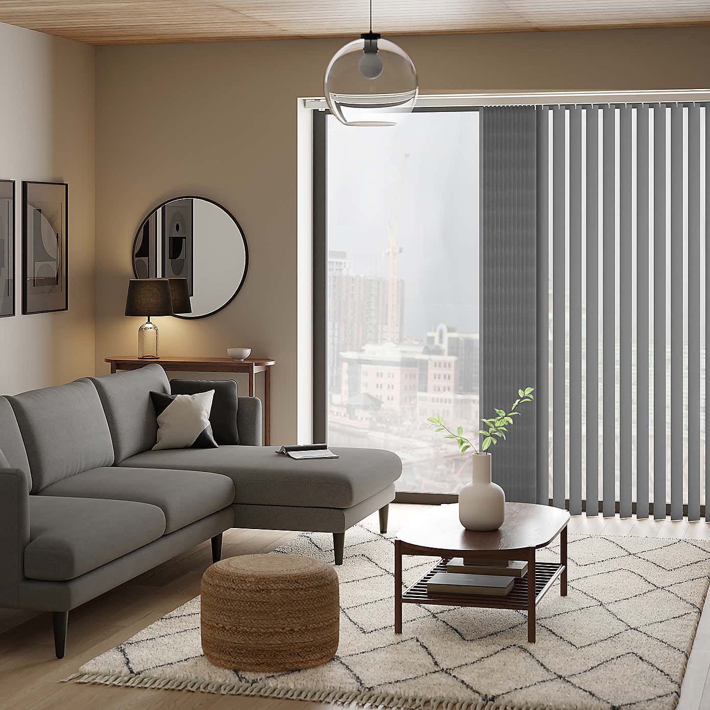 Cordless Room Darkening Vertical Blind