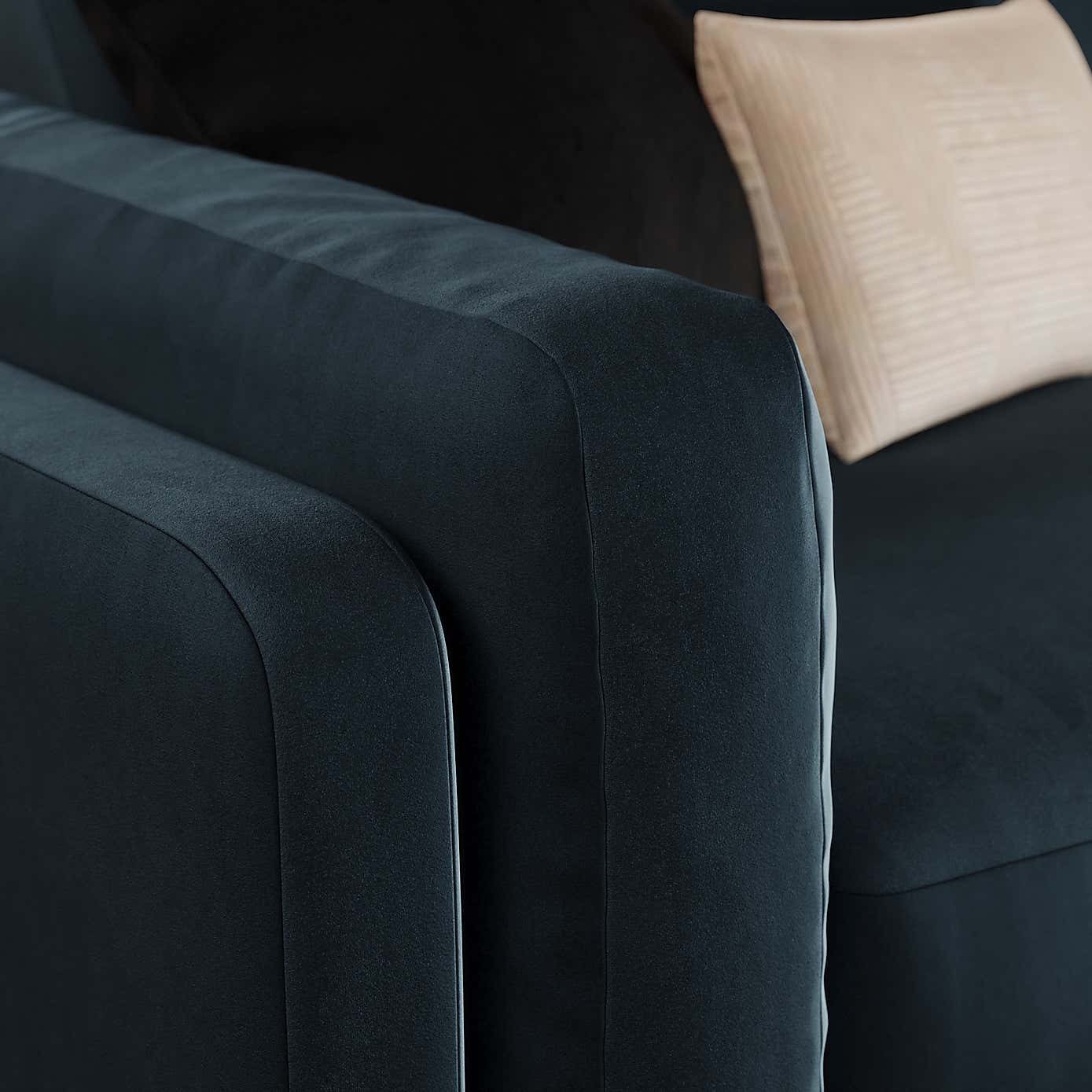 Newton Matte Plush Velvet Corner Chaise Sofa