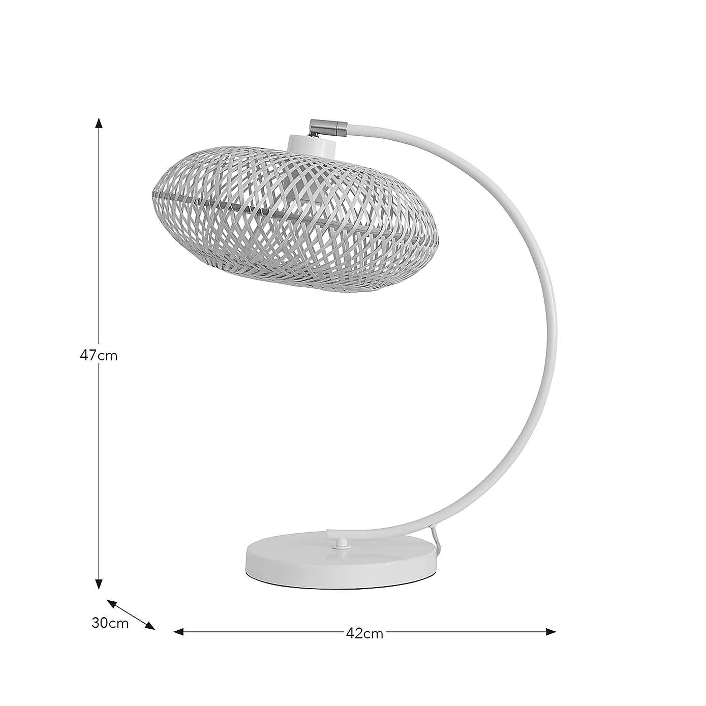 Lise Bamboo Arched Adjustable Table Lamp