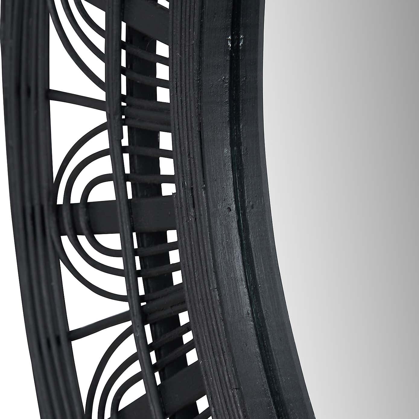 Bamboo Frame Round Wall Mirror