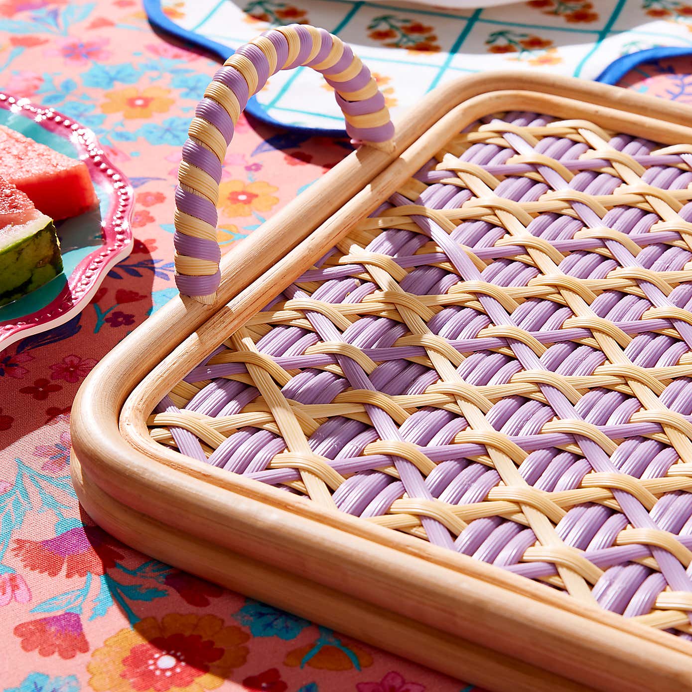 Sophie Robinson Pavilion Woven Lilac Tray