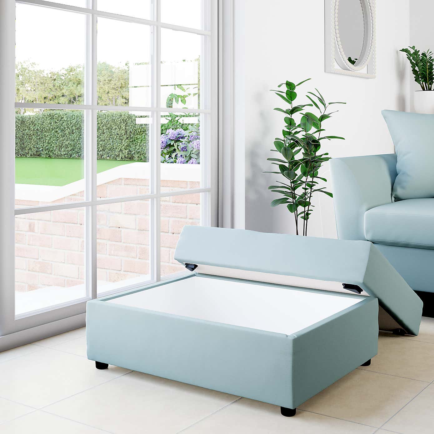 Rectangle Opulent Velvet Storage Footstool