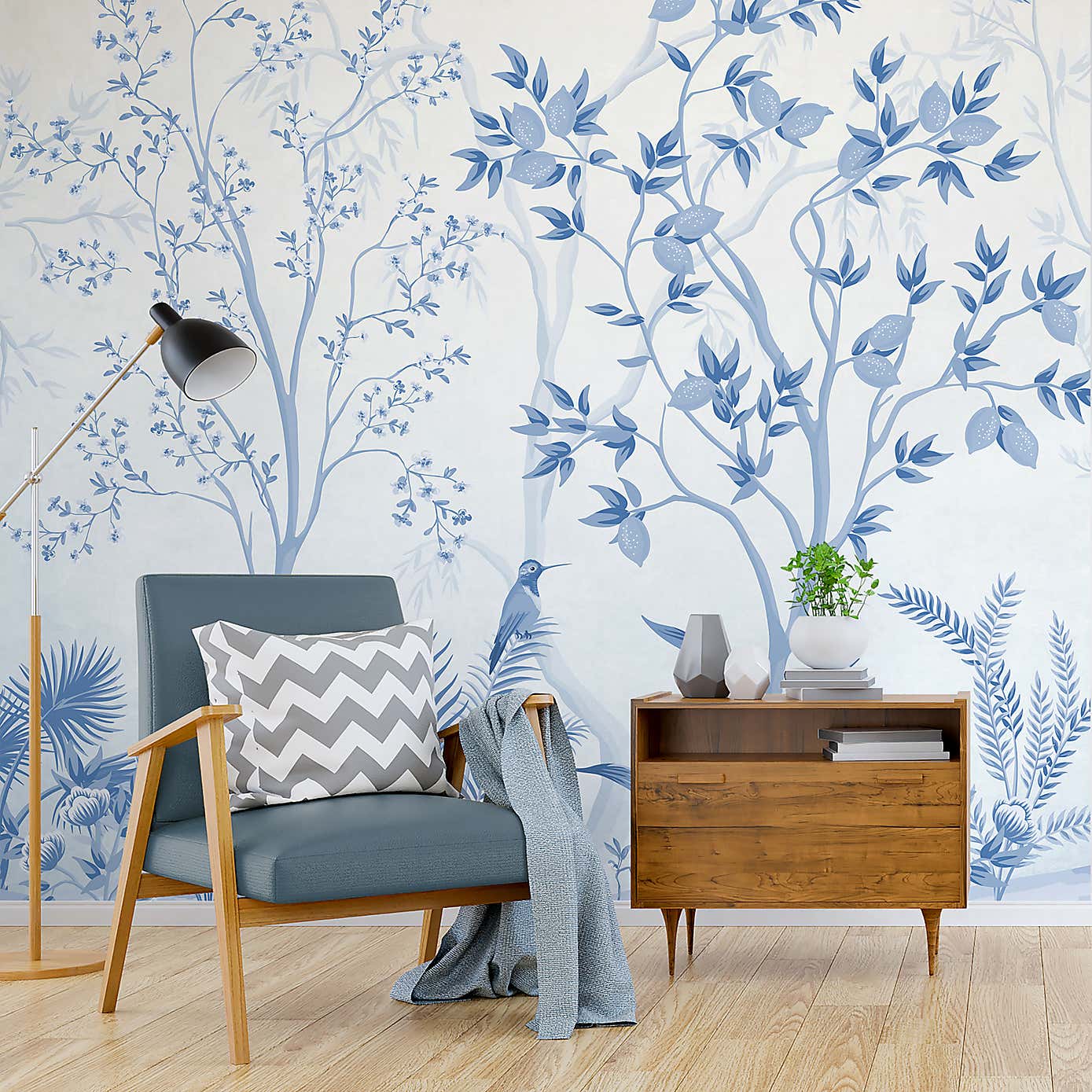 Archive Tree Blue Mural