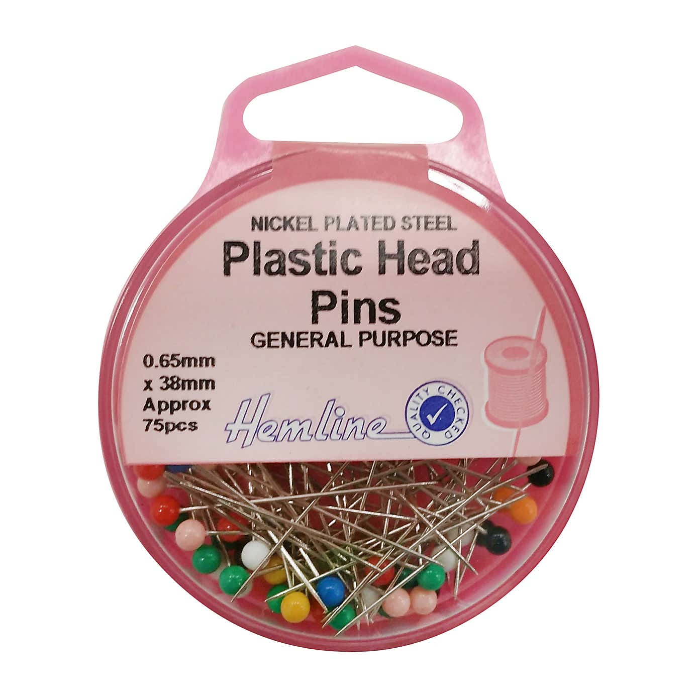 Hemline Plastic Head 38mm Pins