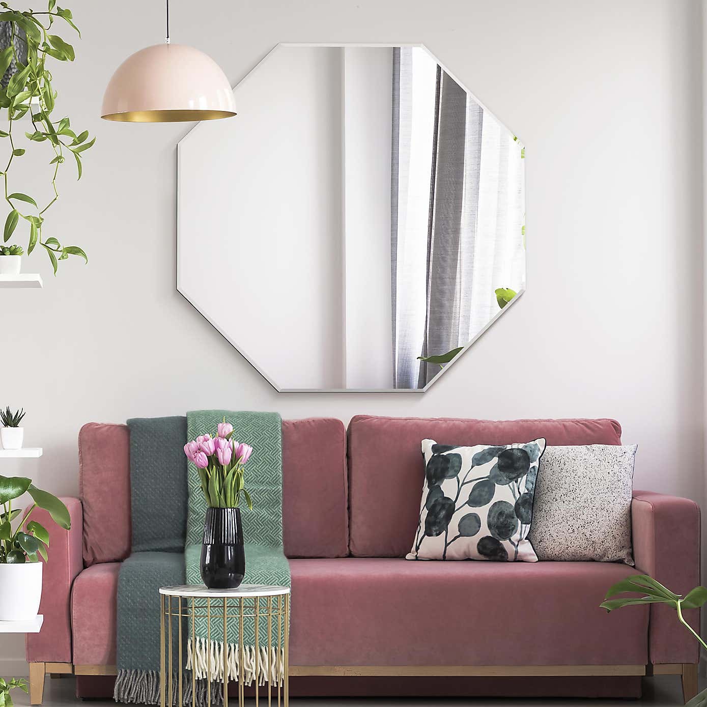 Modern Bevelled Octagon Wall Mirror
