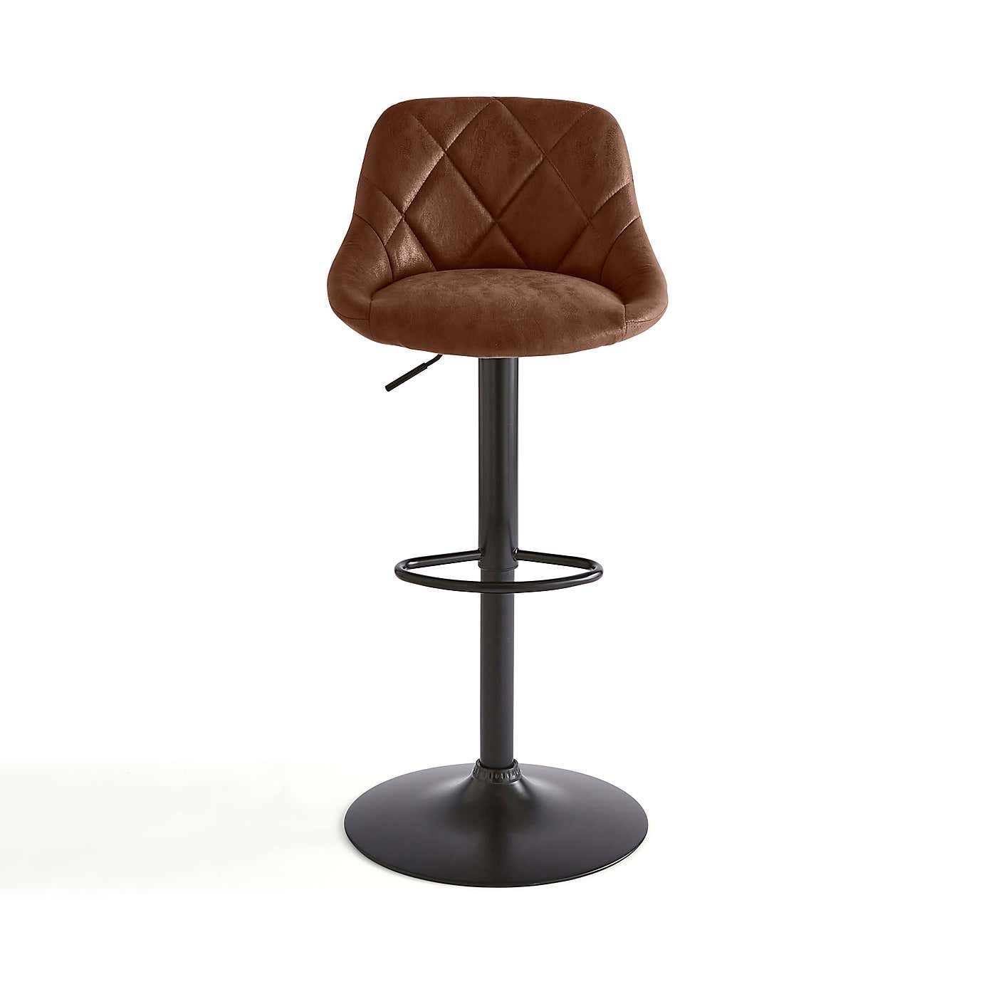 Noah Faux Suede Height Adjustable Bar Stool