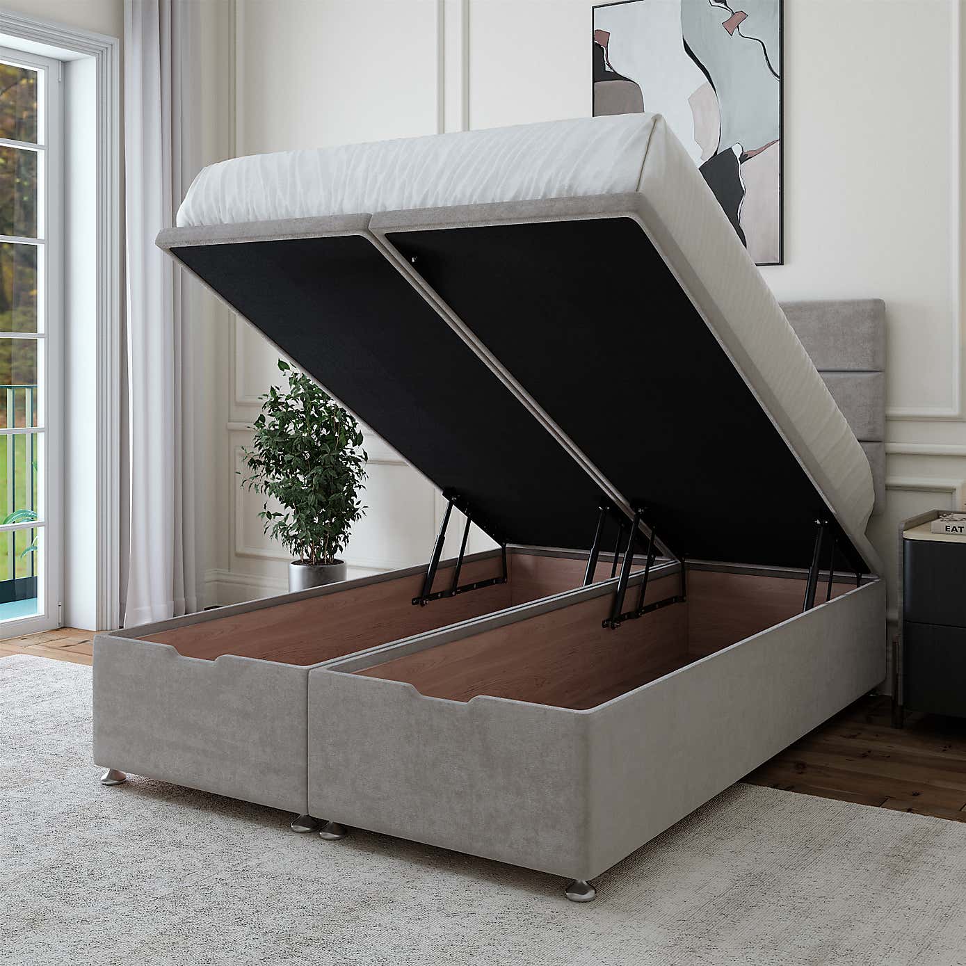 Bedmaster Plush Chenille End of Bed Ottoman Base