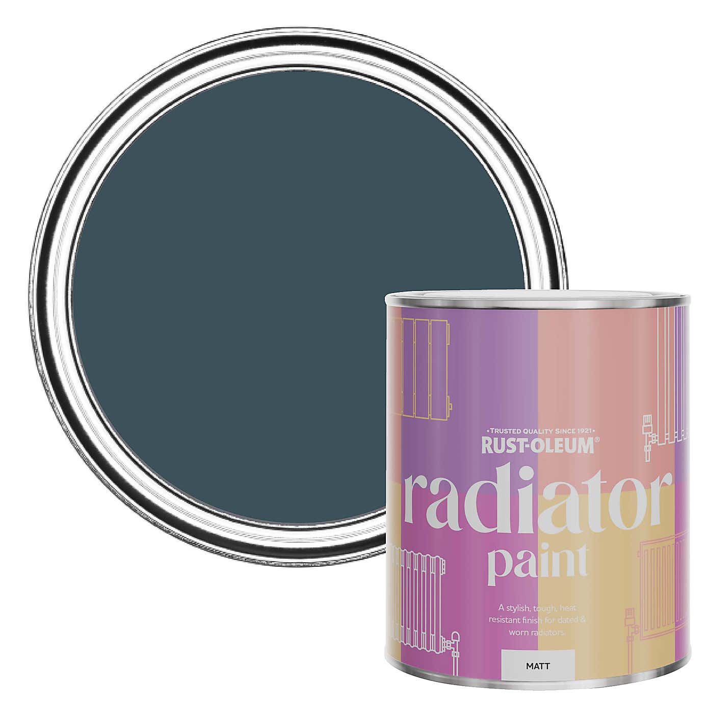 Rust-Oleum Evening Blue Matt Radiator Paint