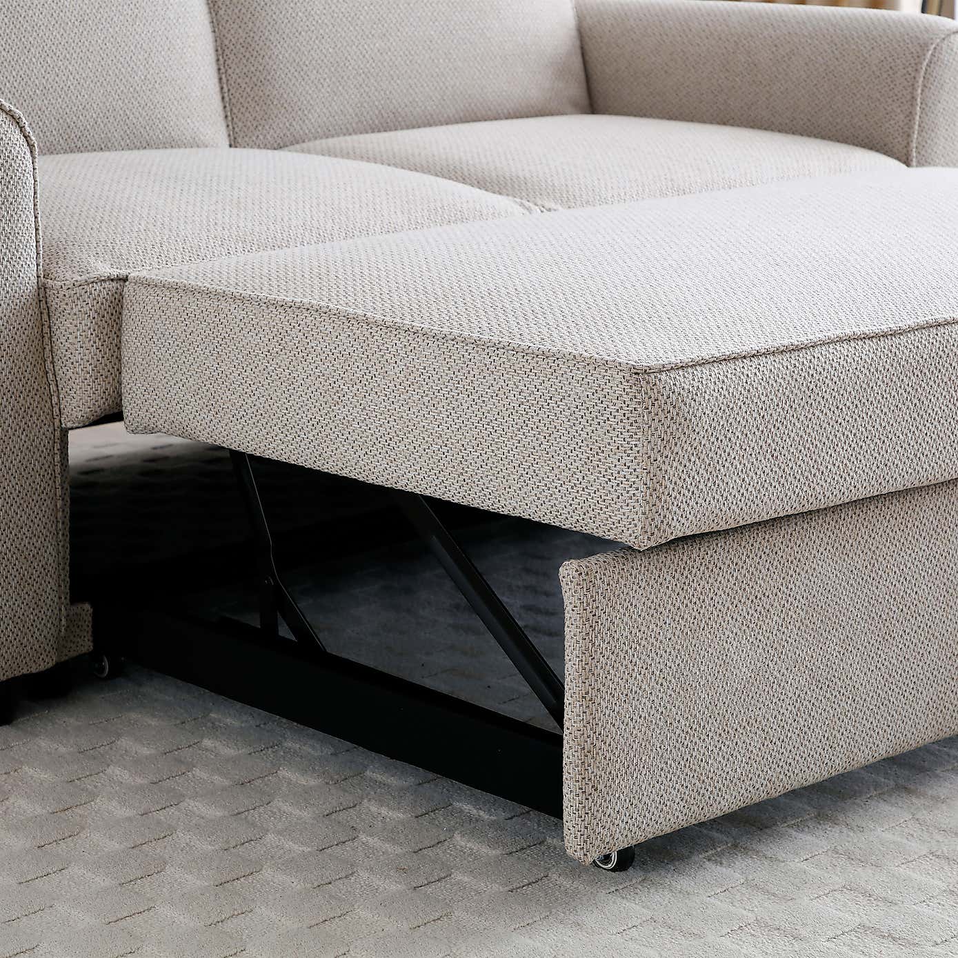 Kayden Fabric 2 Seater Scroll Arm Sofabed