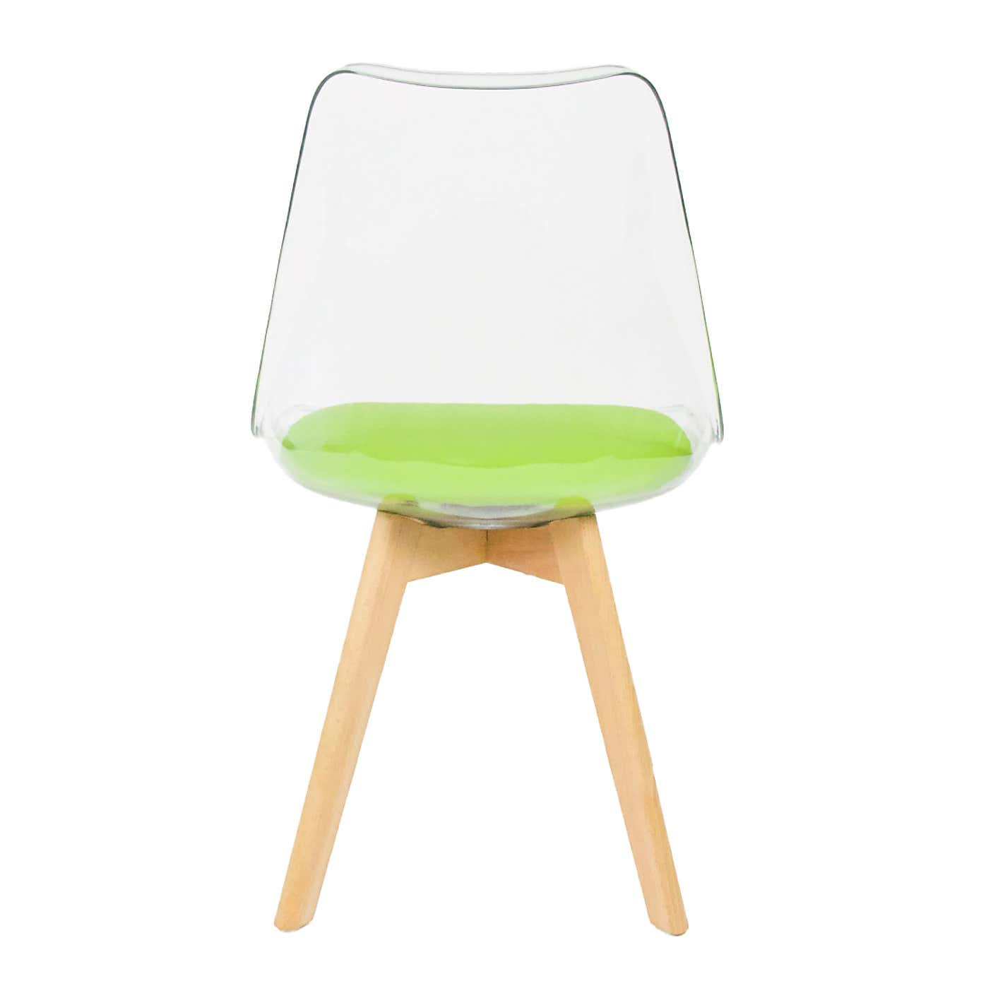 Fusion Living Soho Clear Plastic Dining Chair with Squared Legs