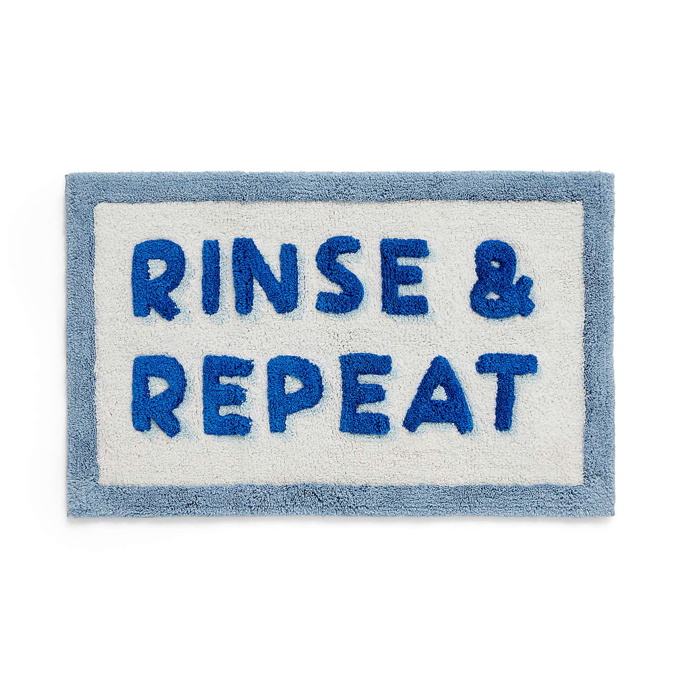 Rinse & Repeat Slogan Bath Mat
