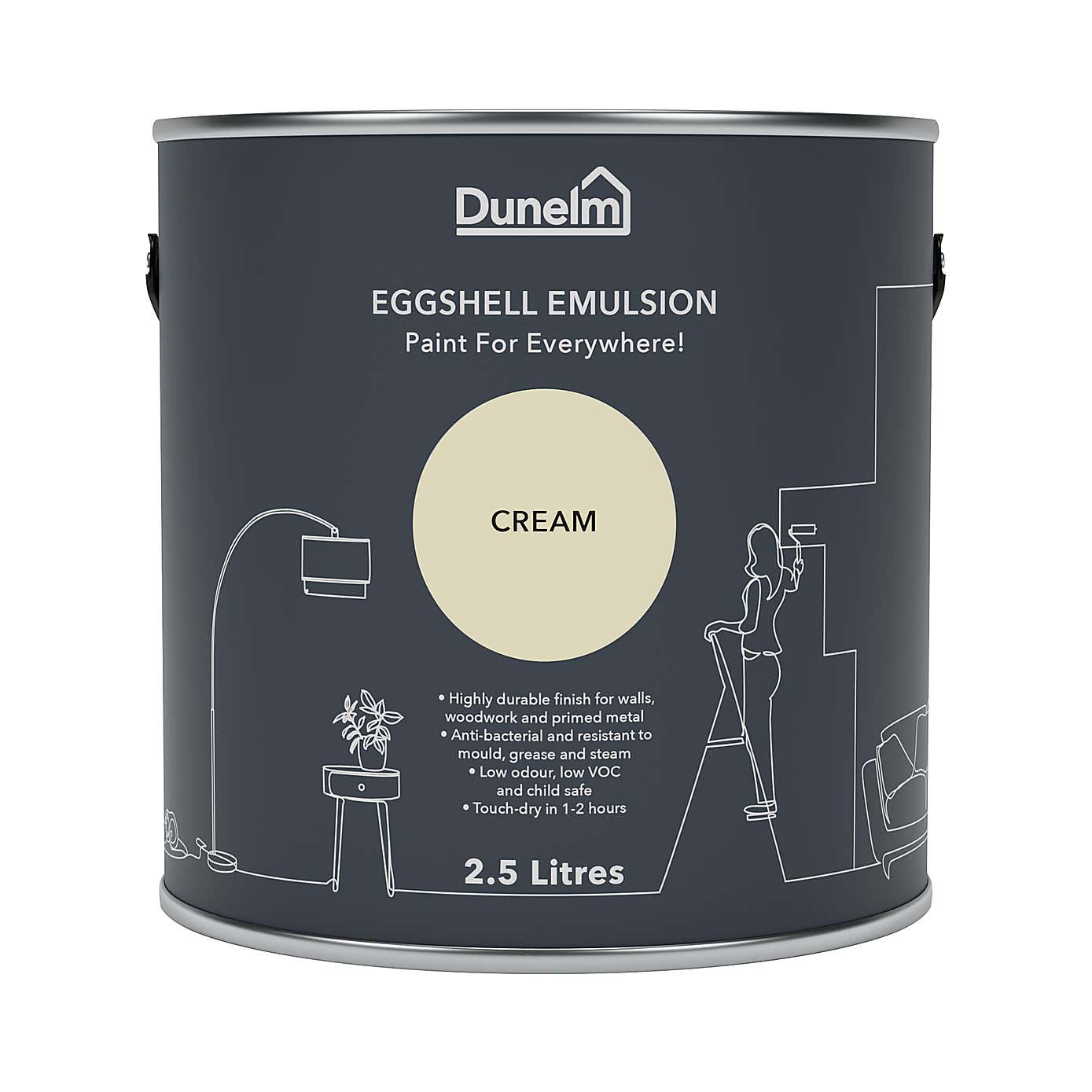 Dunelm Cream Eggshell Emulsion Paint