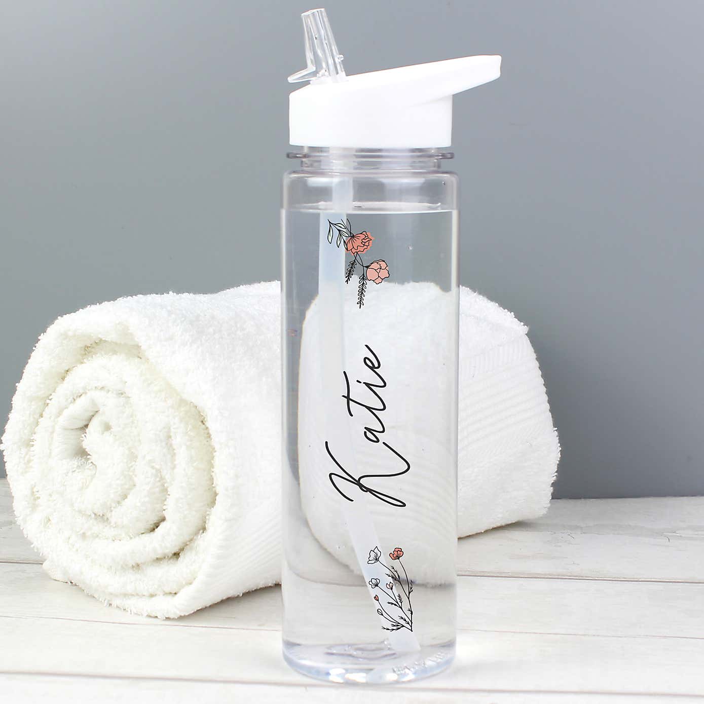 Personalised Floral Water Bottle
