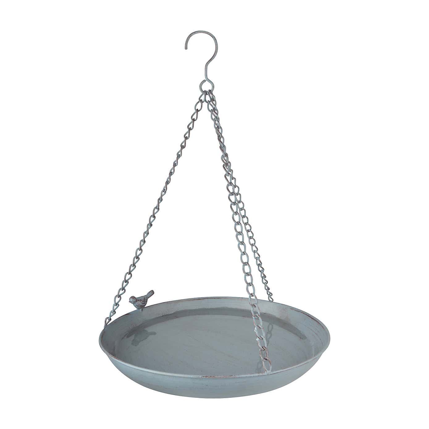 Fallen Fruits Grey Metal Hanging Bird Bath