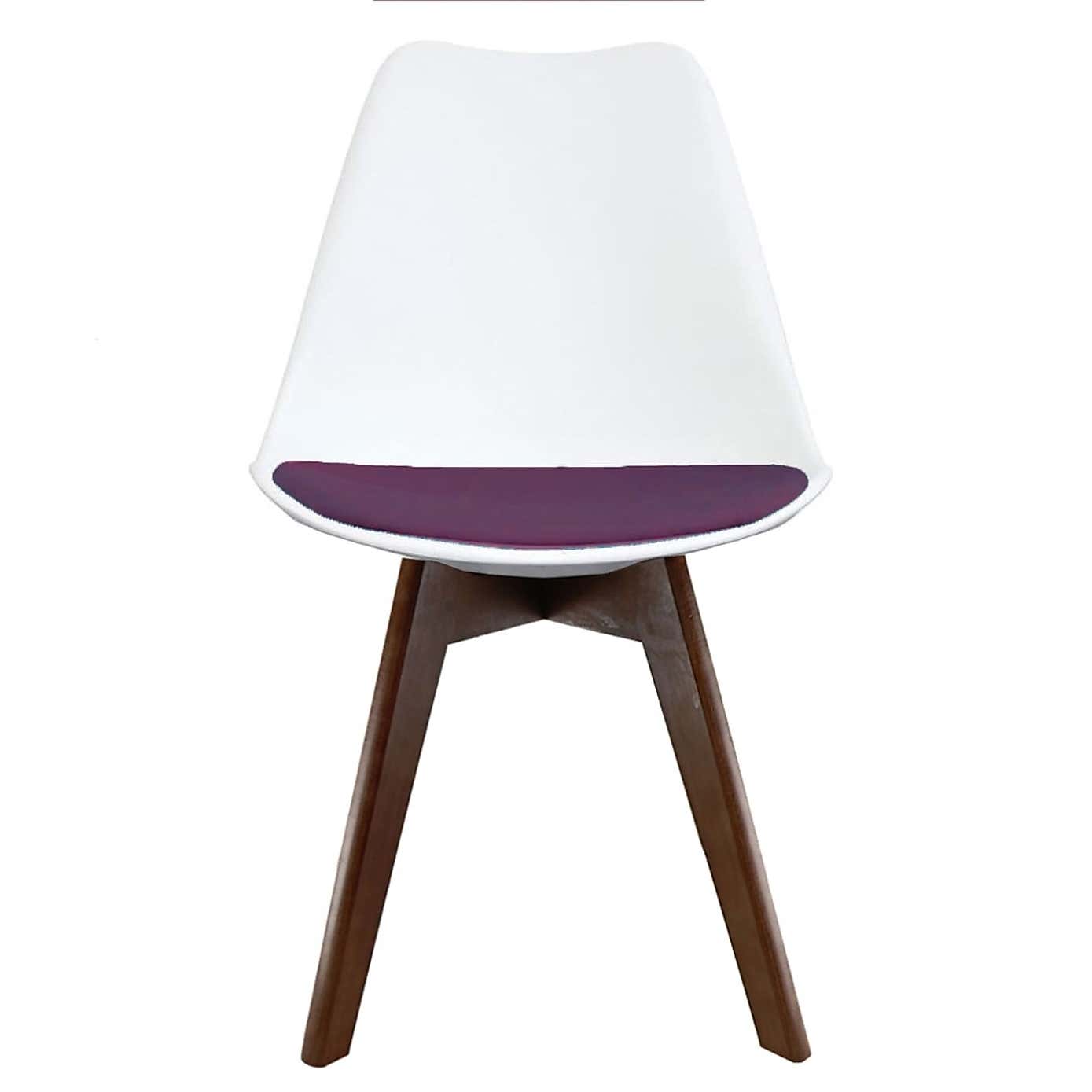 Fusion Living Soho White Plastic Dining Chair with Squared Legs