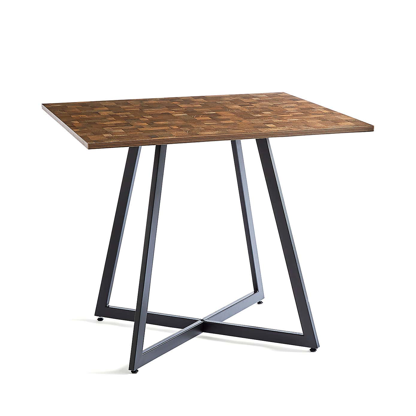 Brayden 4 Seater Square Dining Table, Parquet Effect