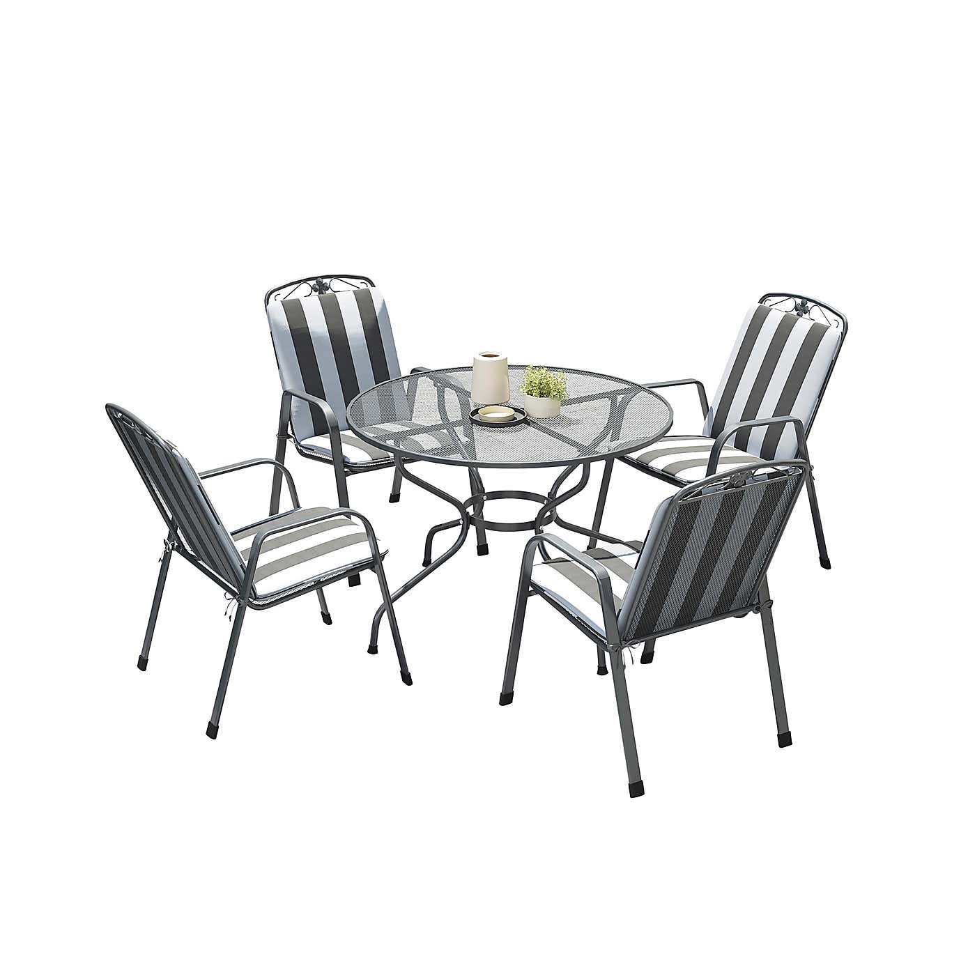 Pacific Lifestyle Elegance Round 4 Seater Dining Set with Cushions