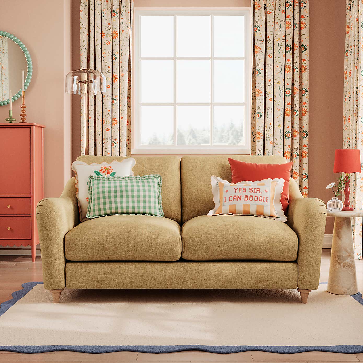 Hattie Slub Faux Linen 2 Seater Sofa