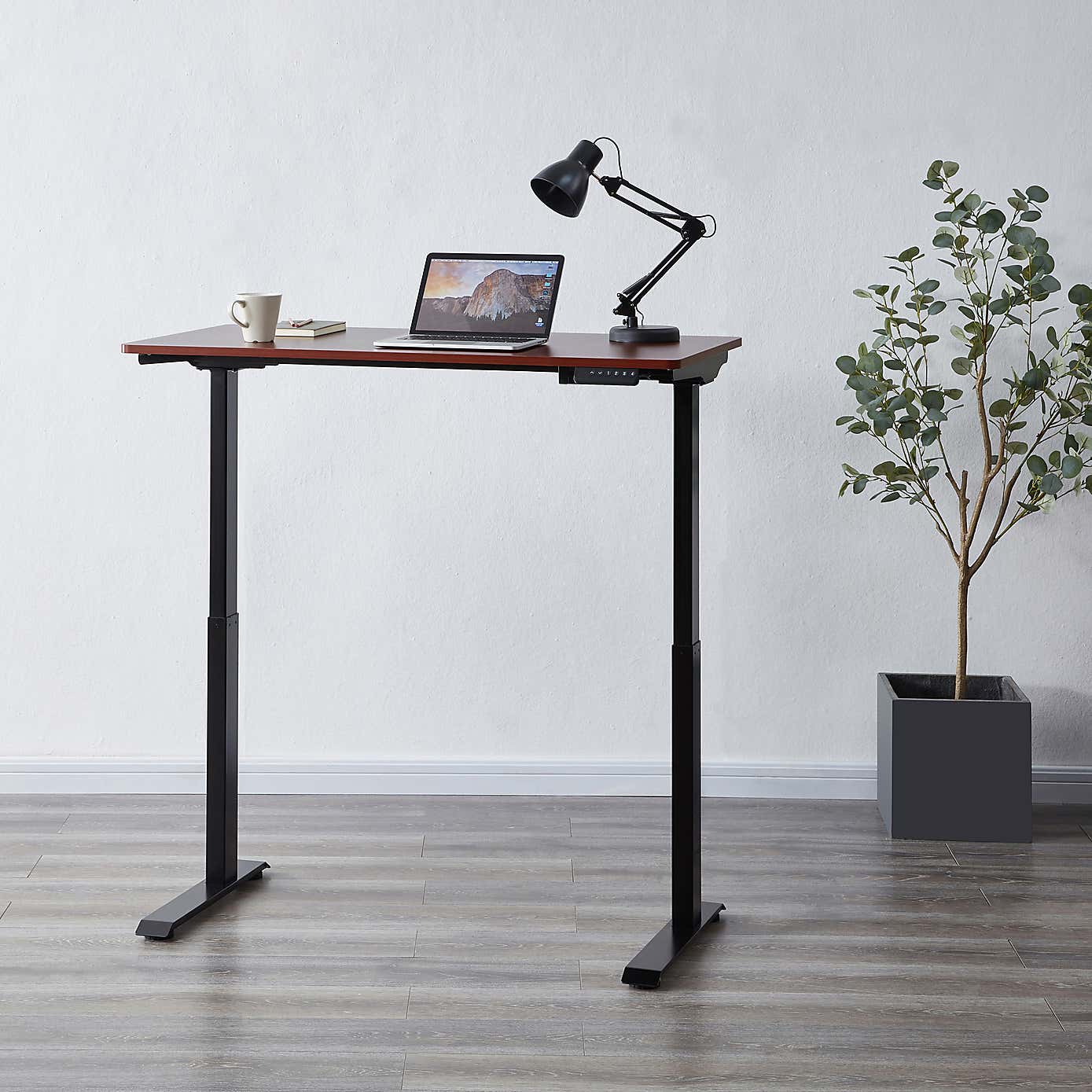 Apollo Black and Walnut Effect Smart Desk