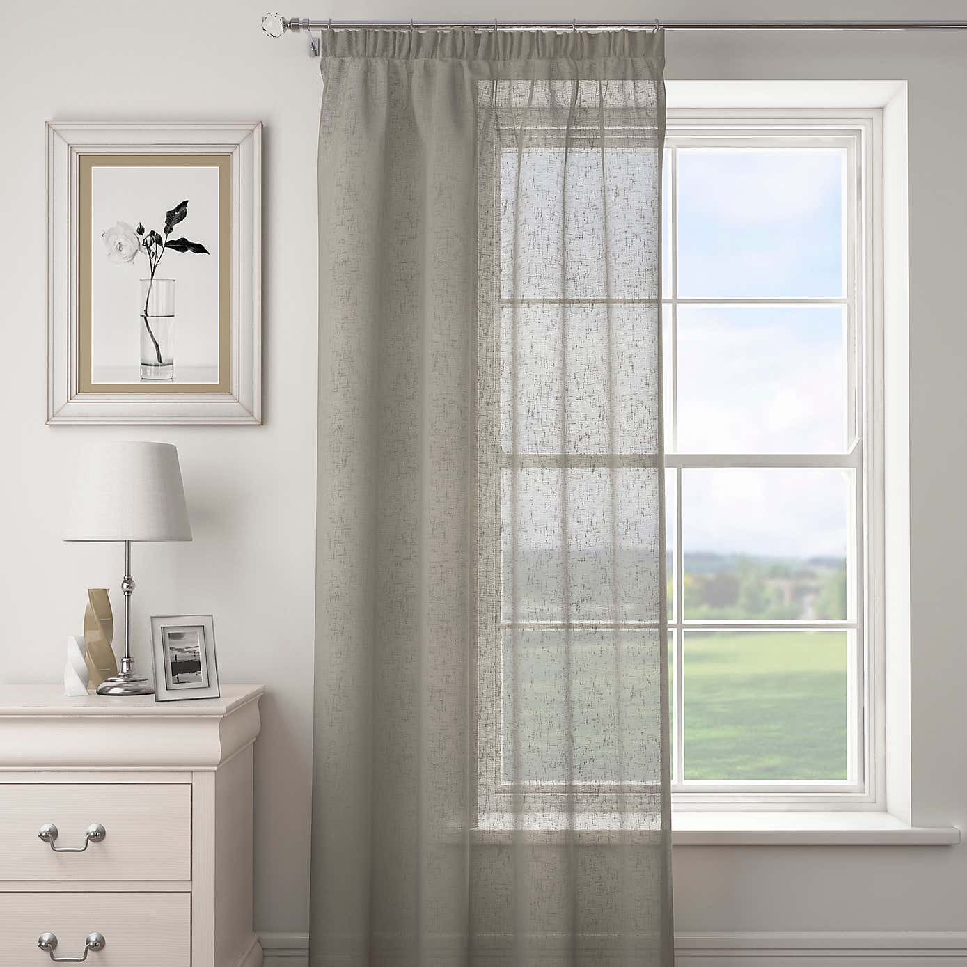 Boucle Tape Top Single Voile Panel