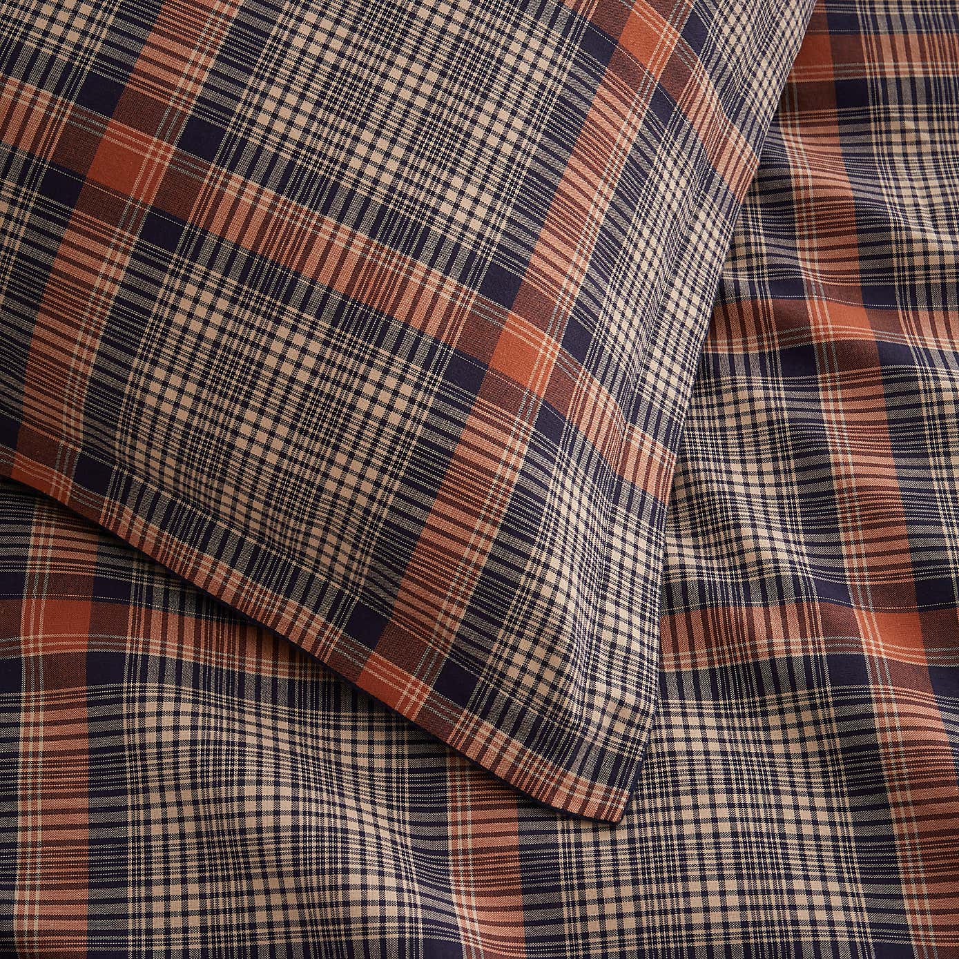 Calie Check Navy Oxford Pillowcase