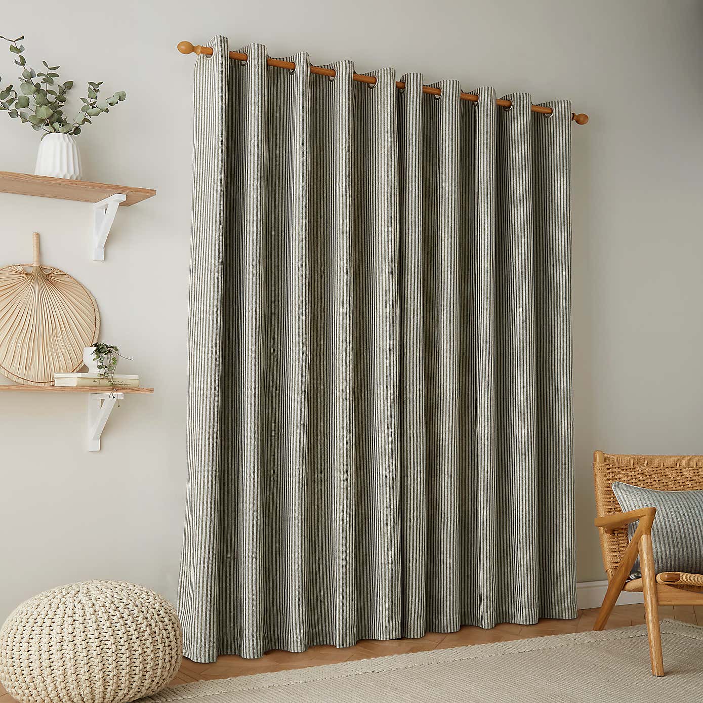 Churchgate Herringbone Stripe Eyelet Curtains
