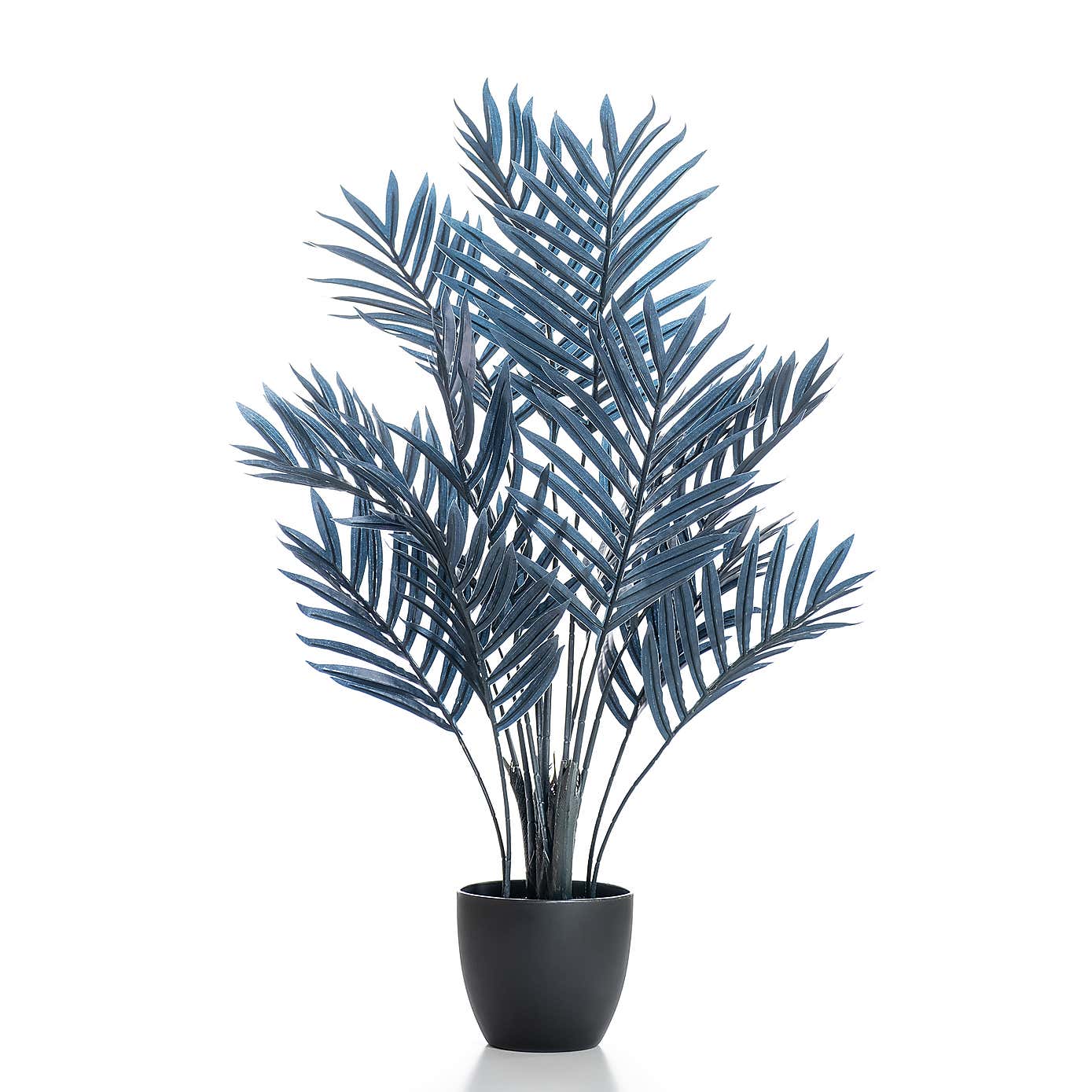 Artificial Navy Areca Palm Tree in Black Plant Pot